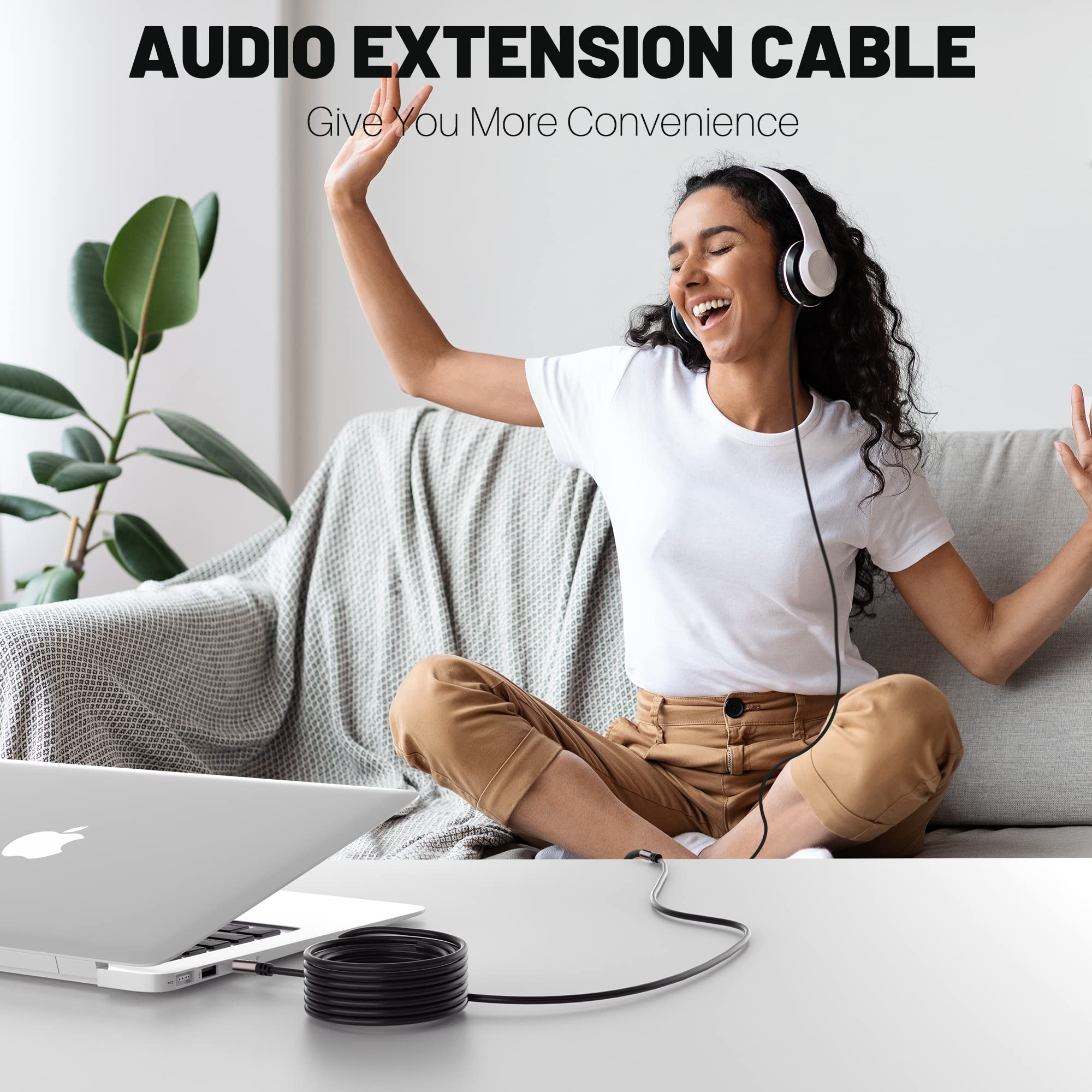 Kxable 3.5mm Extension Cable 25 Feet, Long Male to Female Auxilia by Kxable - Angle View 7