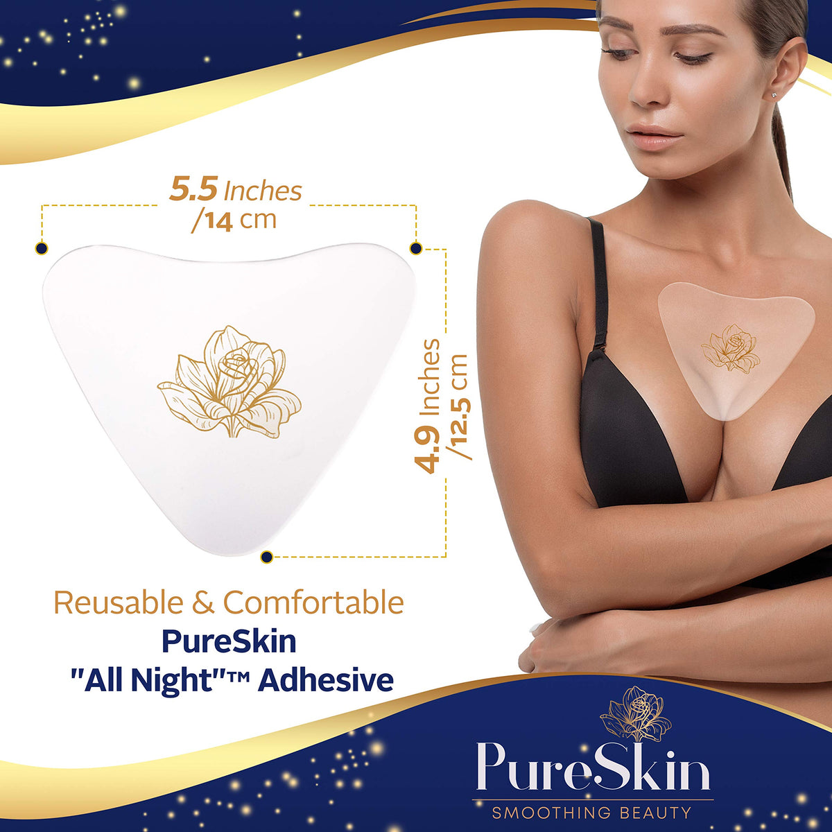 PureSkin Chest Wrinkle Patches 4 Pack Silicone Chest Wrinkle - PureSkin SMOOTHING BEAUTY Official Imagery - 8