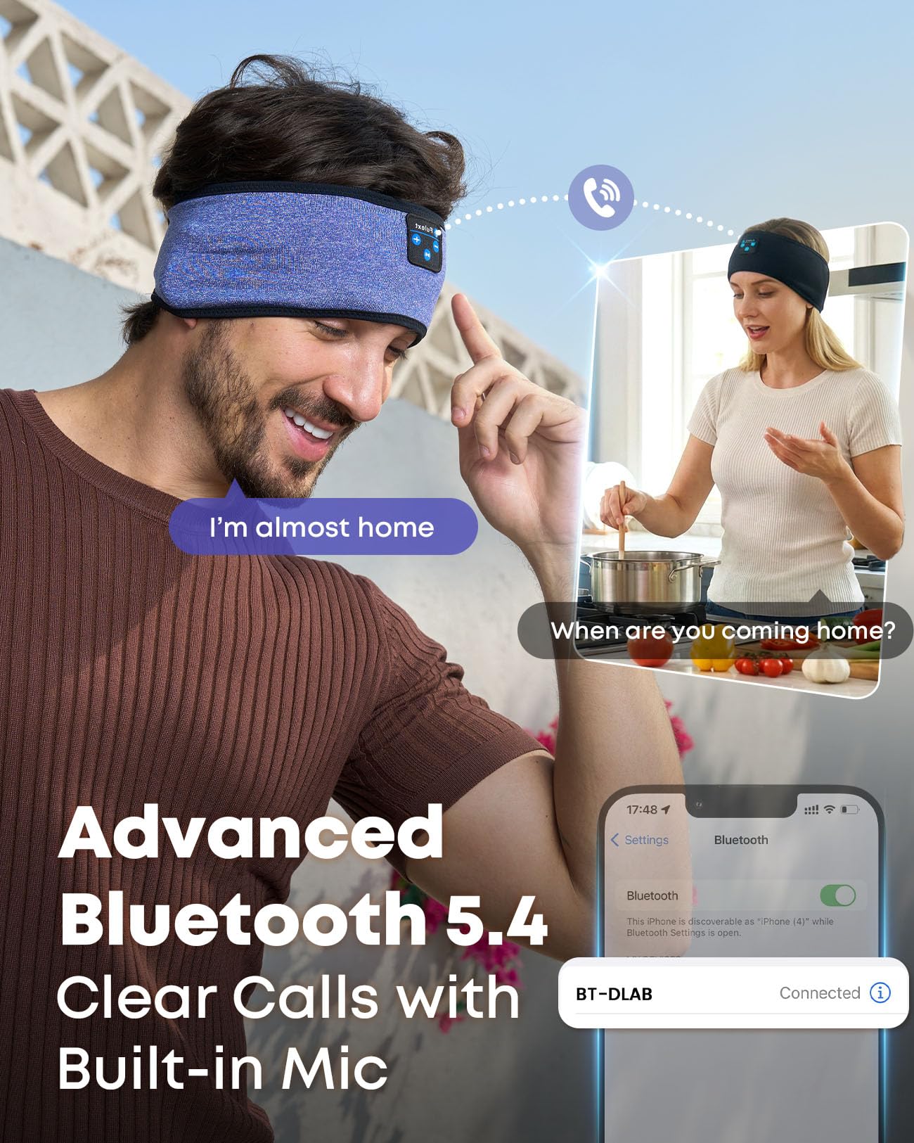 Fulext Sleep Headphones Bluetooth 5.4 Headband, Sleeping Headphones with Built-i - Fulext Official Product View 5