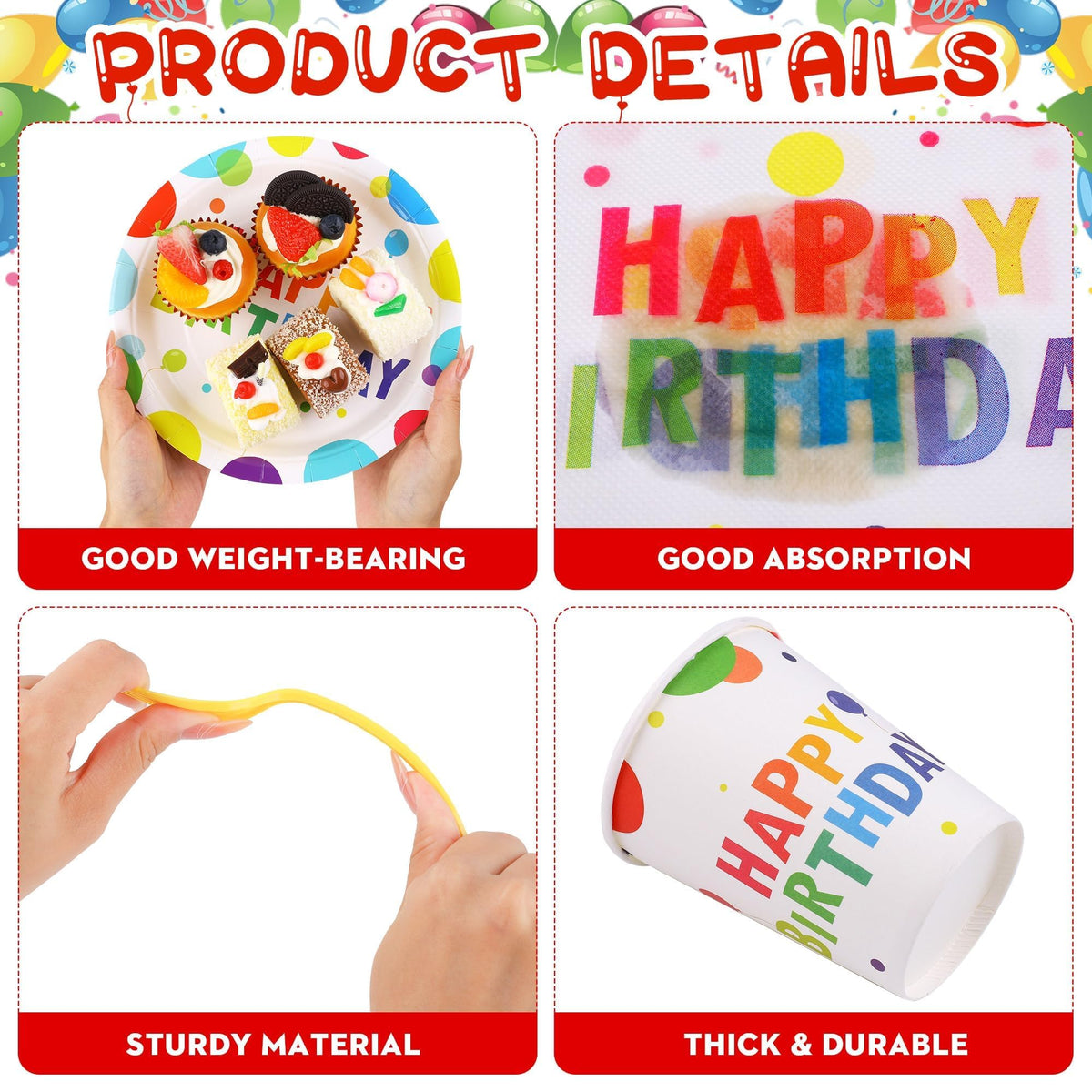 Kochorie 400 Pieces Happy Birthday Party Decorations - Kochorie Official Imagery - 4