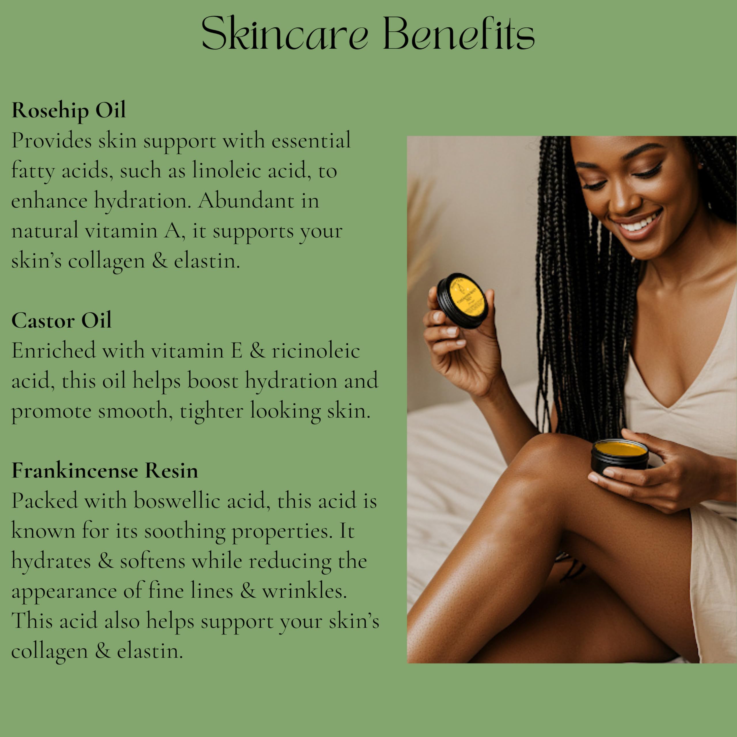 Beauty Glow Frankincense Resin Balm for muscles, joints, and skin hydration in a jar, natural skincare moisturizer.