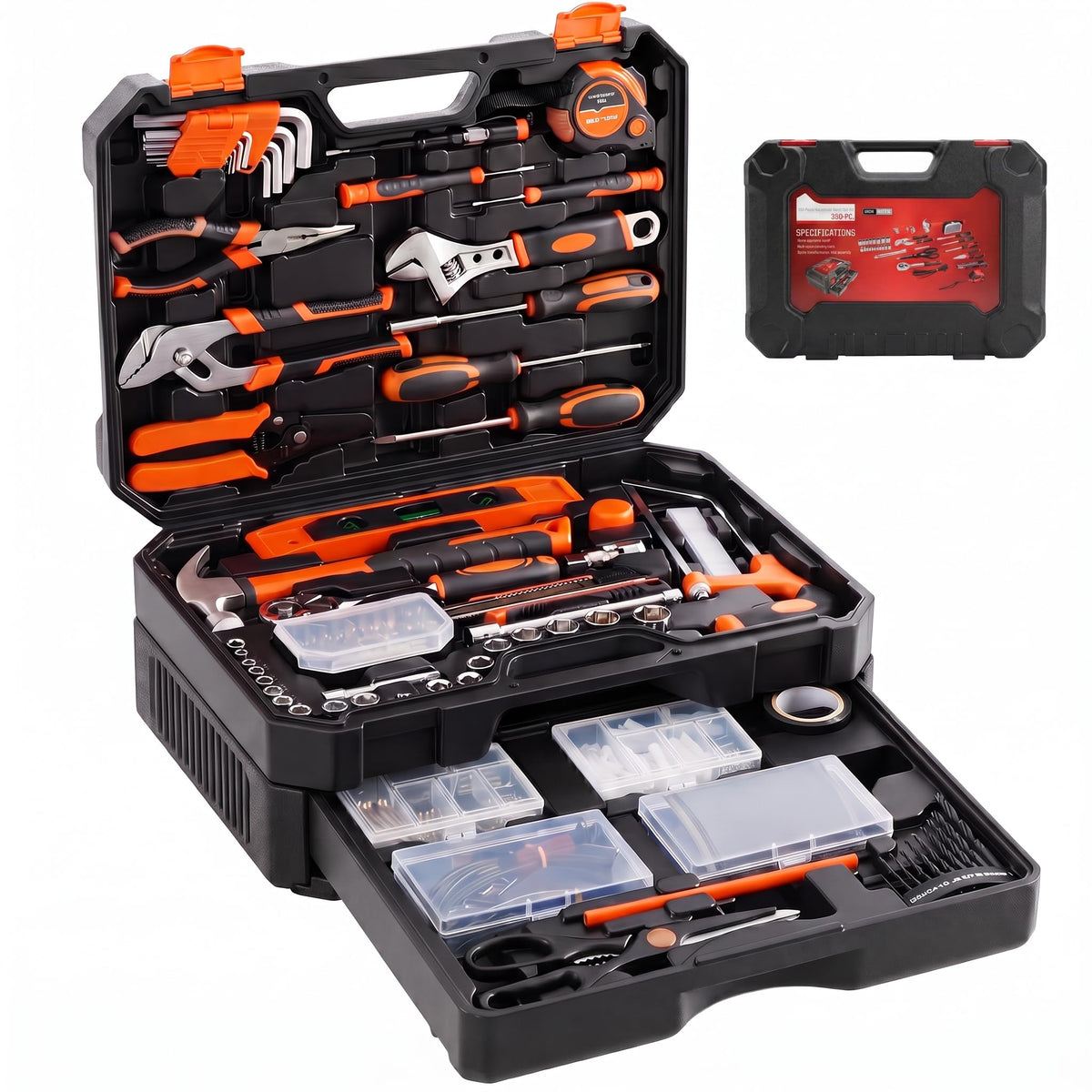 330 Piece Tool Kit Set for Home Dorm Repair with Pull Out - KMFurnila Official Imagery - 1