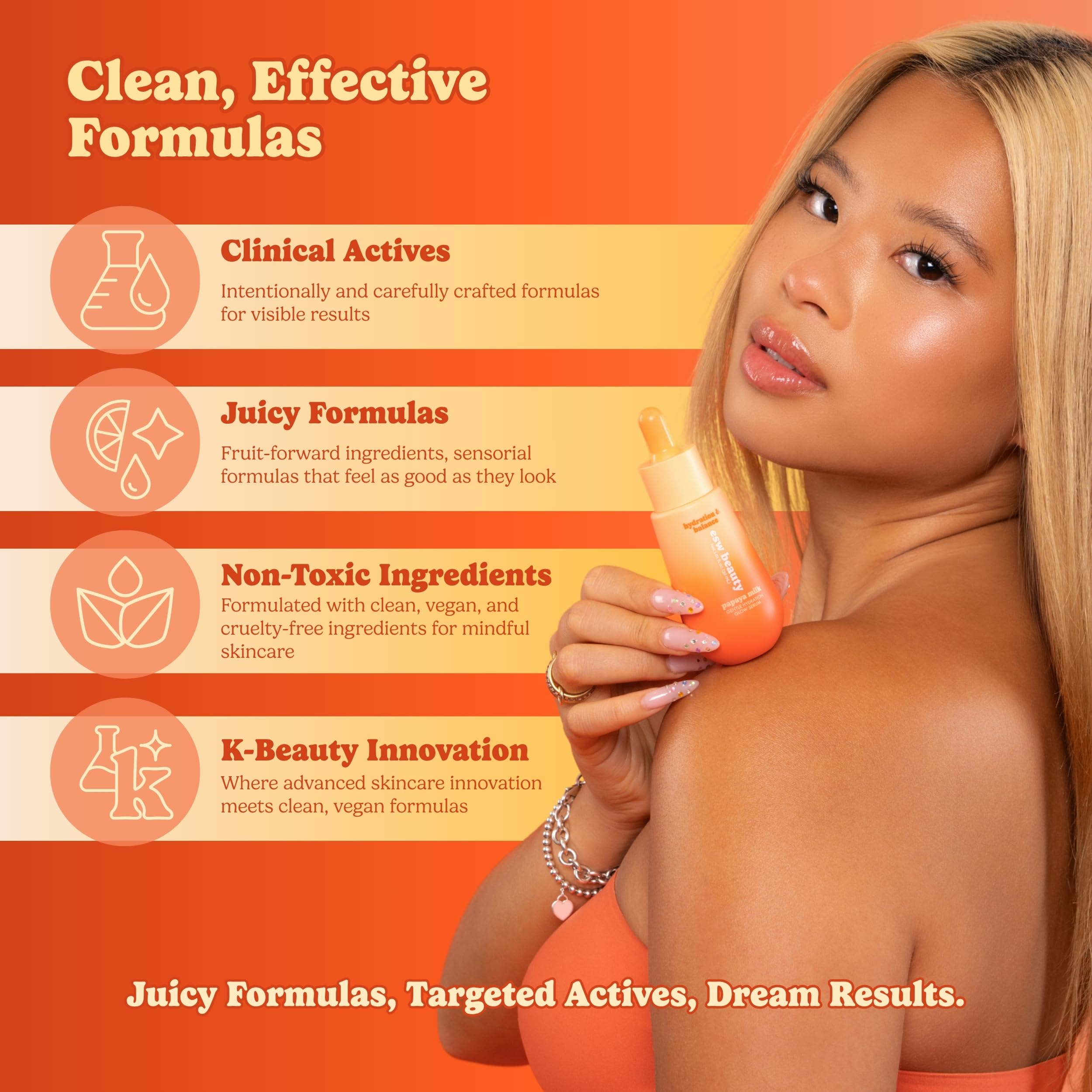 ESW Beauty Papaya Milk Glow Serum with Niacinamide &amp; Papaya, - ESW Beauty