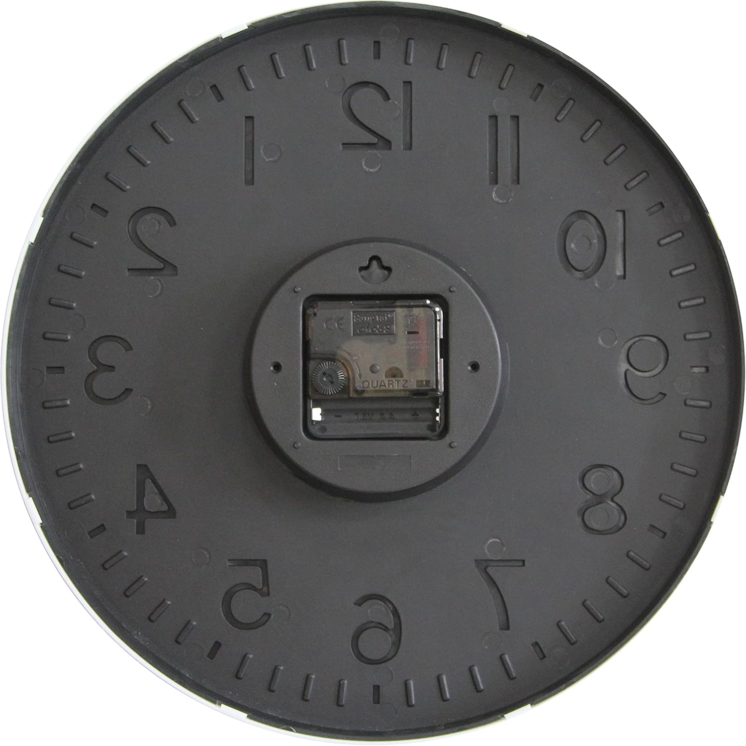 HZDHCLH 12-inch battery-operated wall clock with silent, non-ticking mechanism and modern design, suitable for home or office.