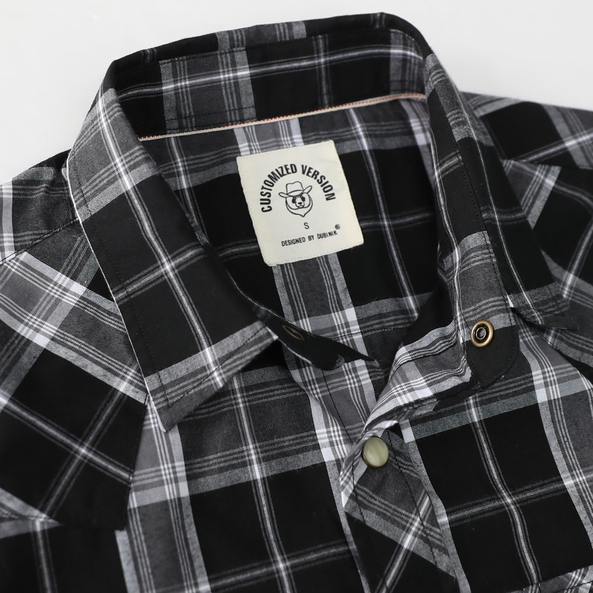 Dubinik® Pearl Snap Western Shirt for Men Short Sleeve 2 Sawtooth Pocket - Dubinik Official Product View 3