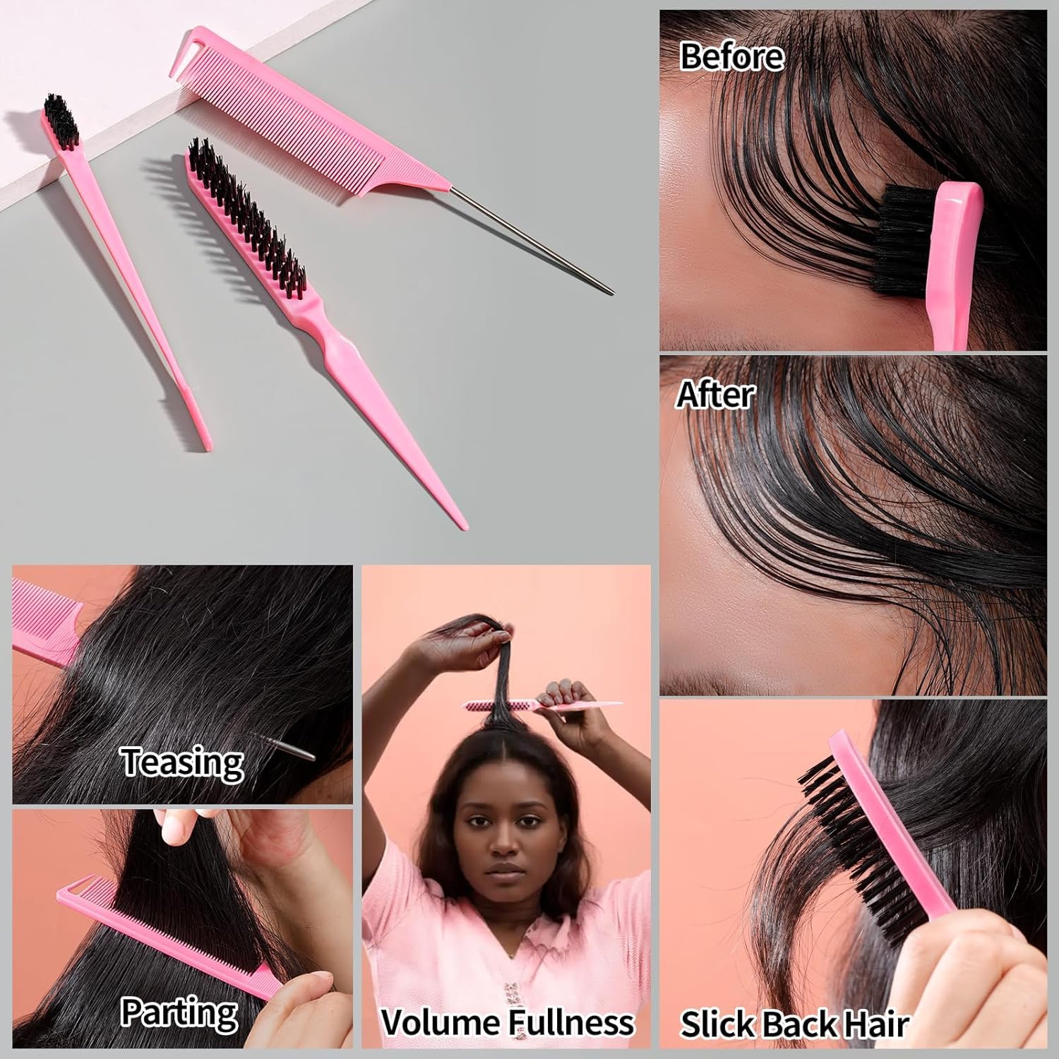 SWEET VIEW Hair Wax Stick & Slick Back Brush - SWEET VIEW Official Product View 8