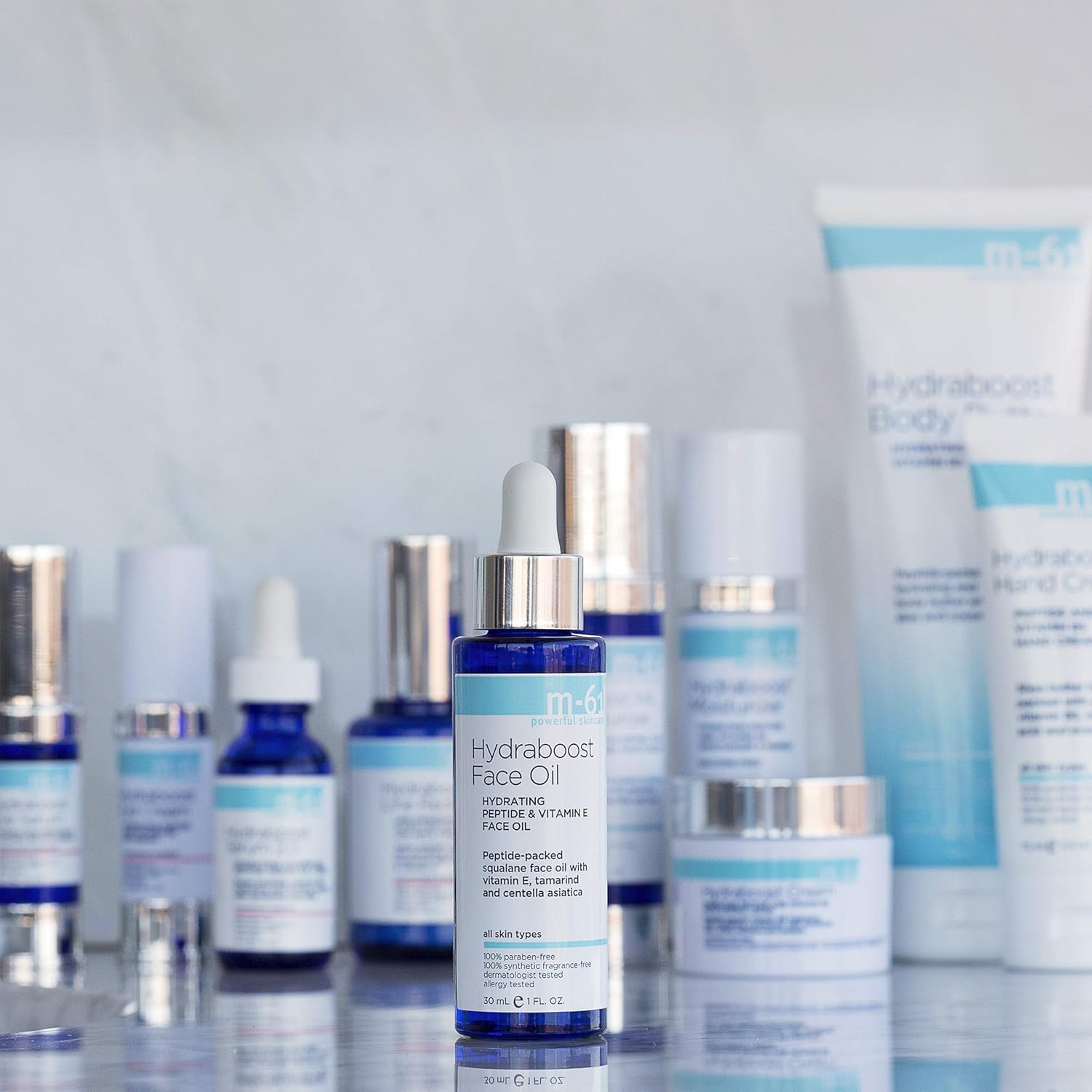 Elefair M-61 Hydraboost face oil with peptides and vitamin E, lightweight facial oil for hydration and skin nourishment.