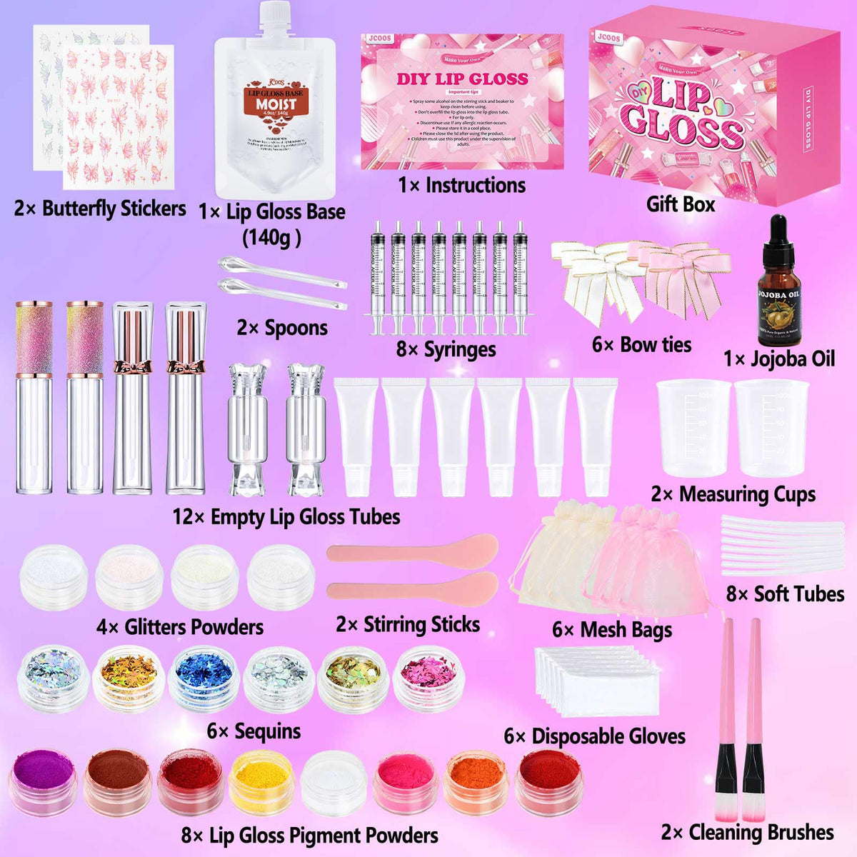 Jcoos Lip Gloss Making Kit Lip Gloss Set for Teens Tweens - Jcoos Official Imagery - 3