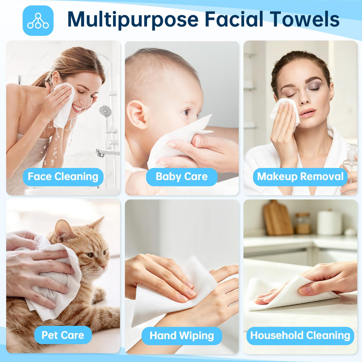 Face Towels 600 Count Disposable Biodegradable Face Towel - HOMERHYME Official Imagery - 7