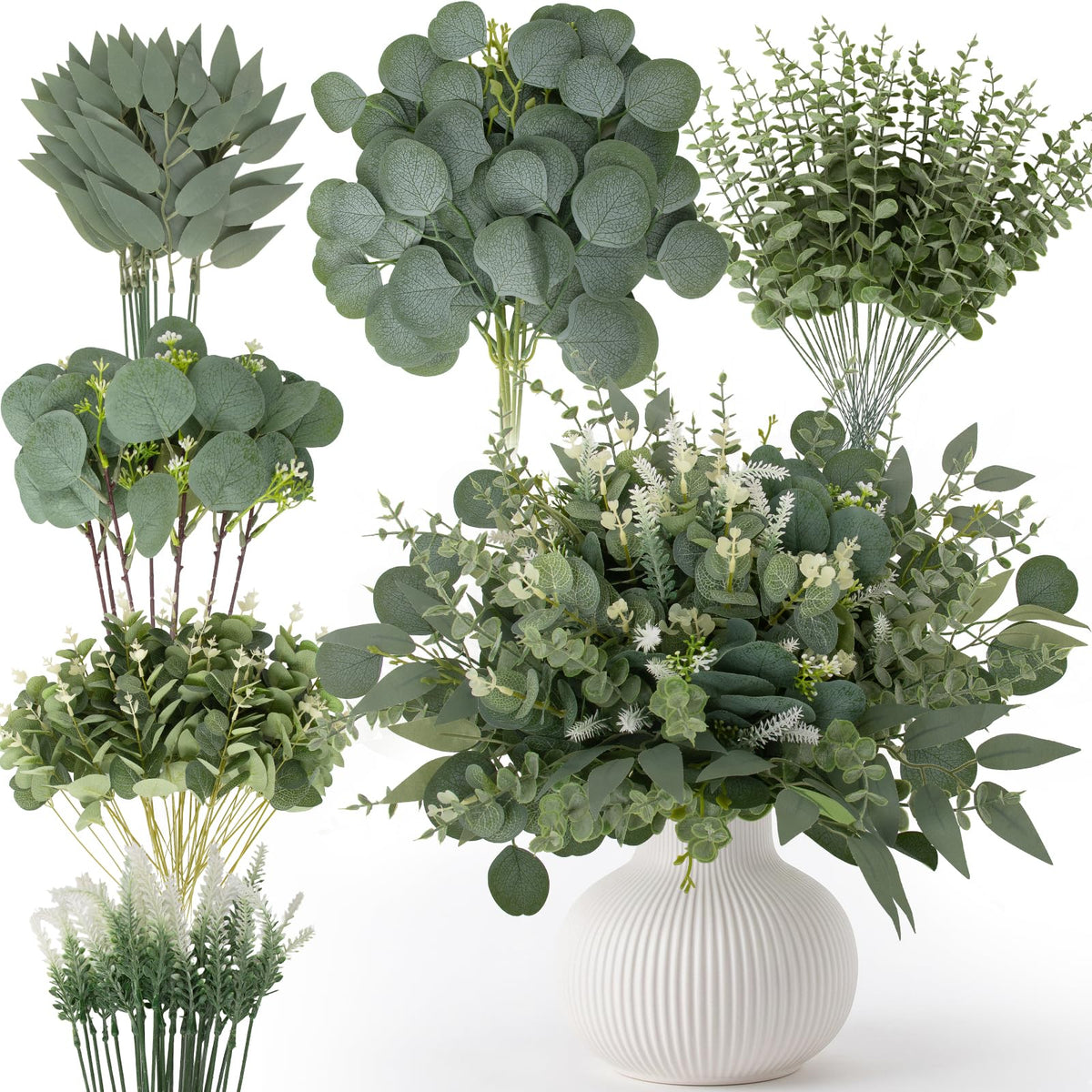135 Pcs Artificial Eucalyptus Stems Mixed Greenery Stems for - Rowfad Official Imagery - 1