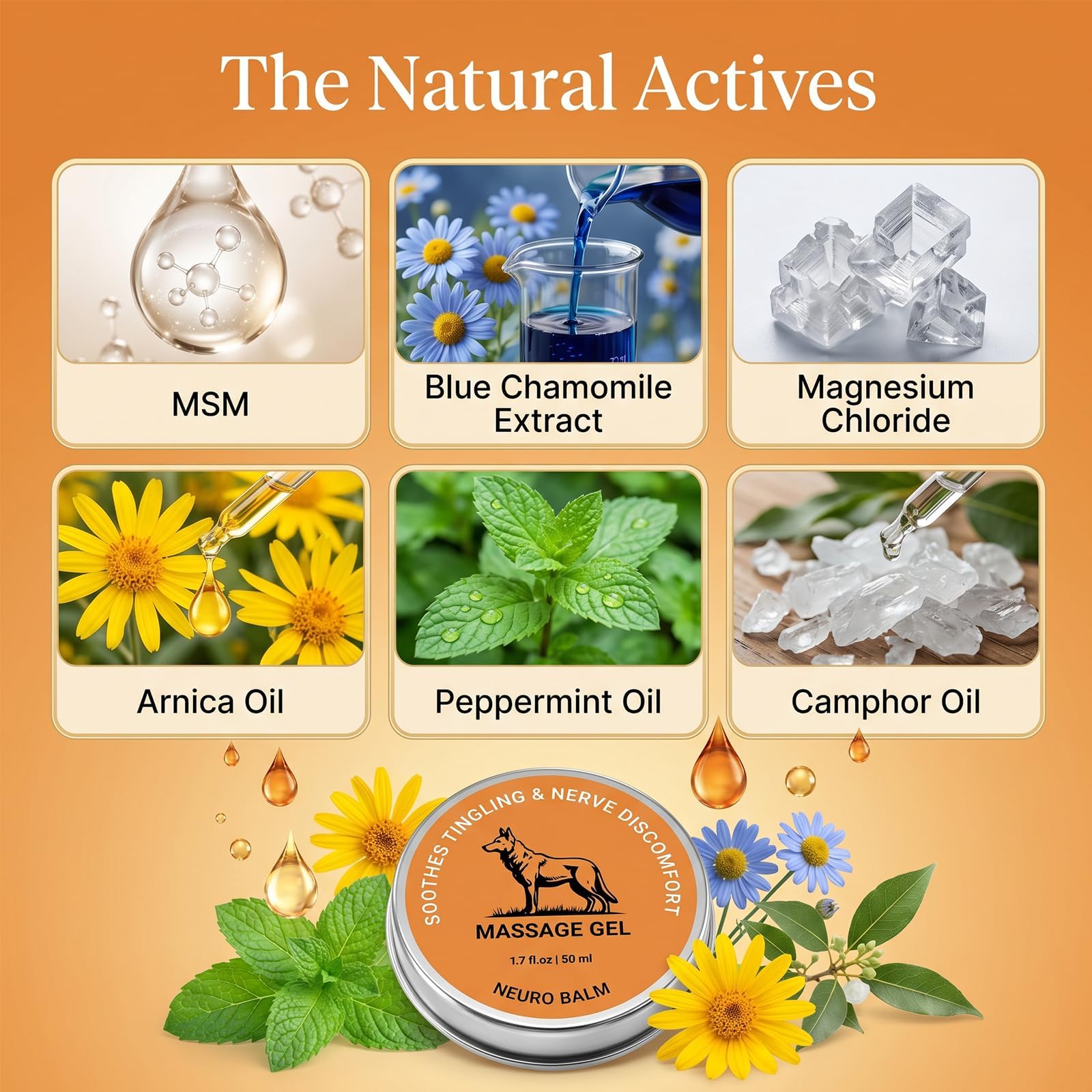 BIKCITV Nerve Relief Balm for Neuropathy, Cooling Soothing Massage Cream for Muscle-2PCS
