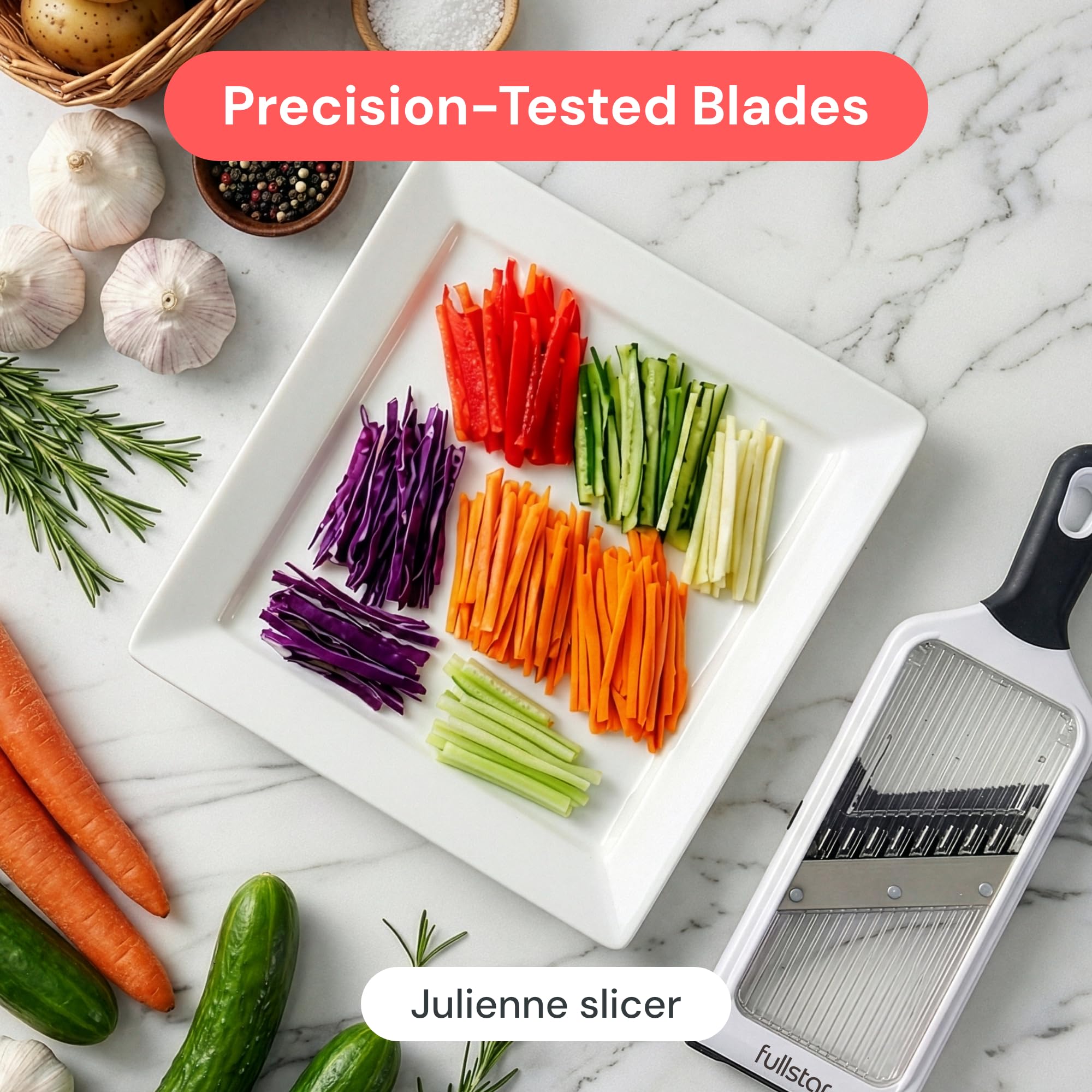 Fullstar - Handheld Mandoline Vegetable Slicer & Julienne Cutter by fullstar - Angle View 2