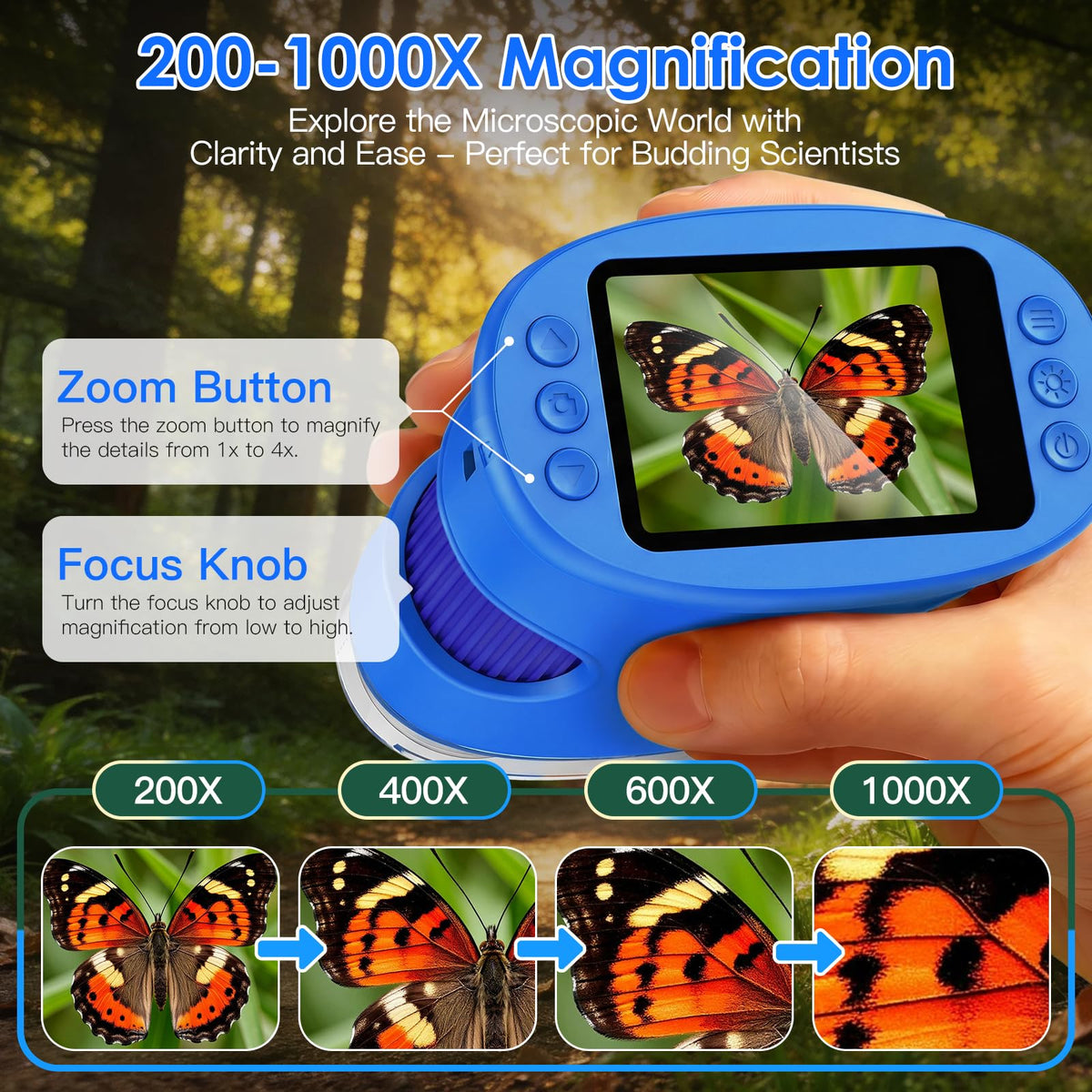 4K 1000X Handheld Digital Microscope for Kids with 2 0 IPS - ASPOVEN Official Imagery - 3