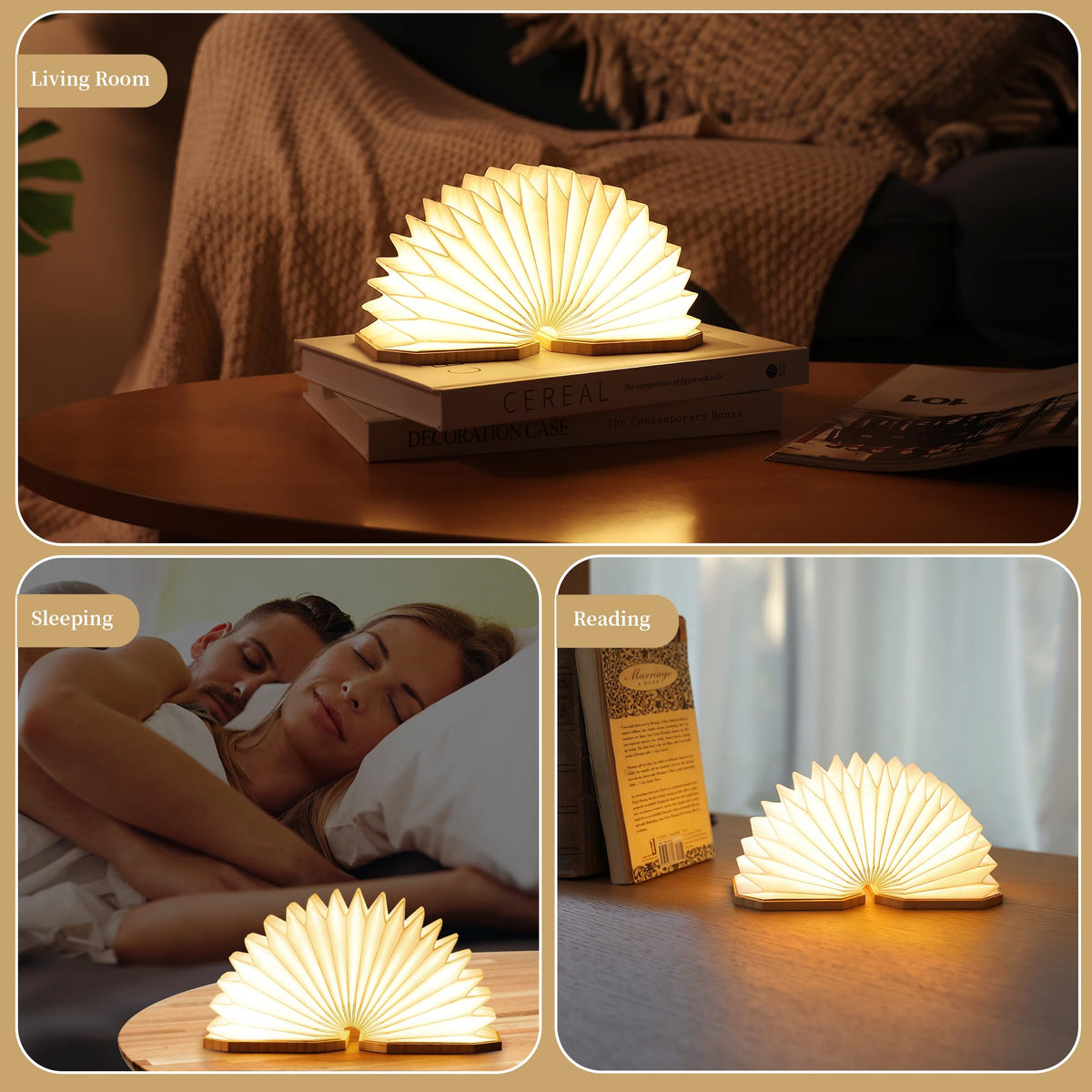Paper Lamp Japanese Gifts House Warming Gifts Book lamp 3 - Uniwolk Official Imagery - 6