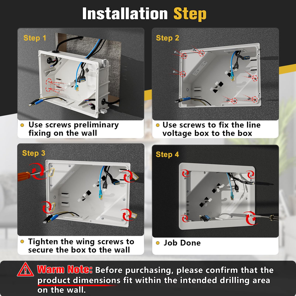 in Wall TV Box with Flange for Home Theater Installation 11 - Dremica Official Imagery - 8