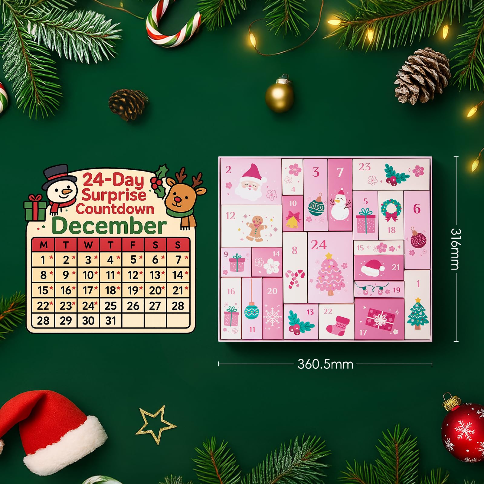 LAIKOU Japan Sakura Beauty Advent Calendar 2025, Christmas Gifts - LAIKOU