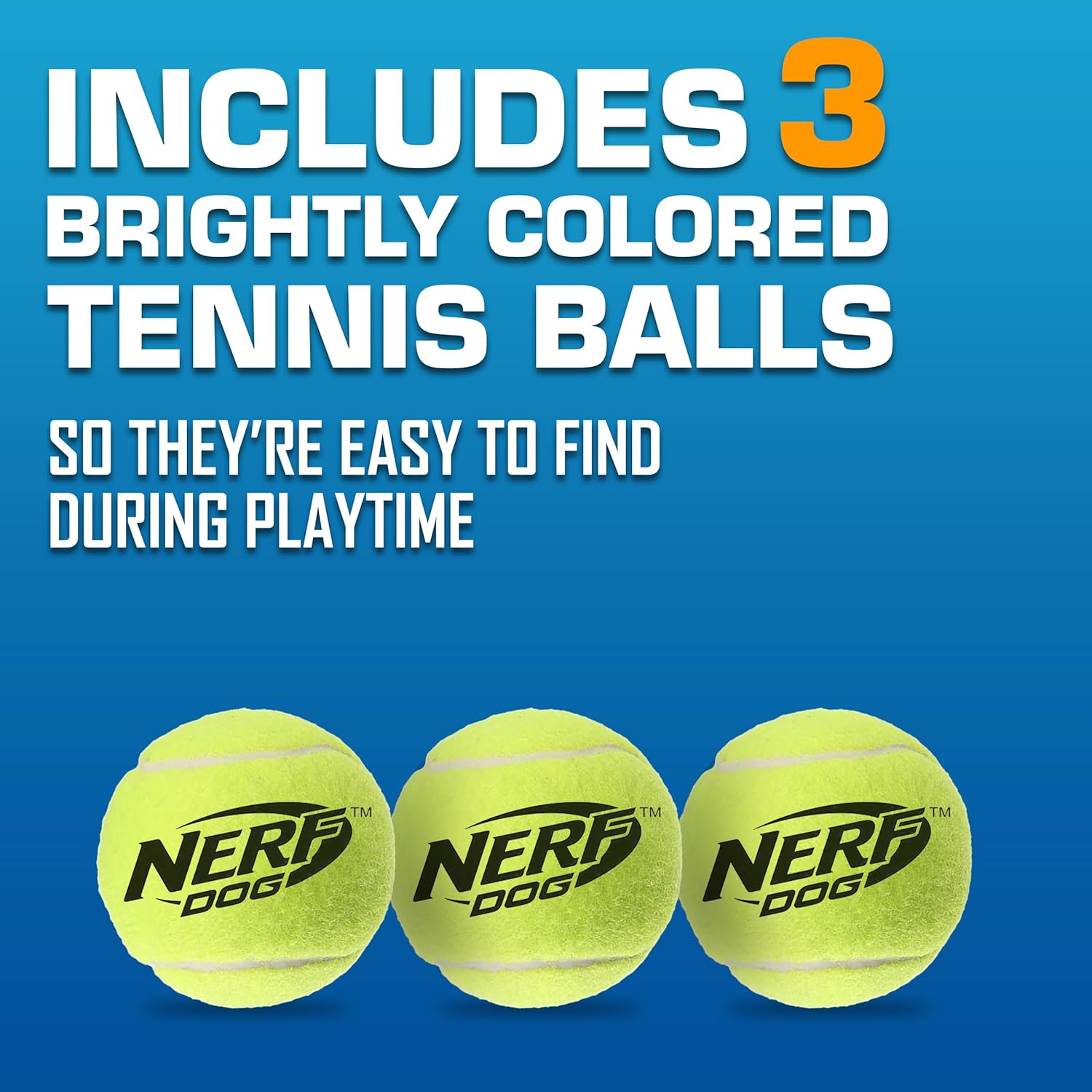 Nerf Dog Tennis Ball Blaster toy set with a bright yellow tennis ball and launcher for fetching and play.