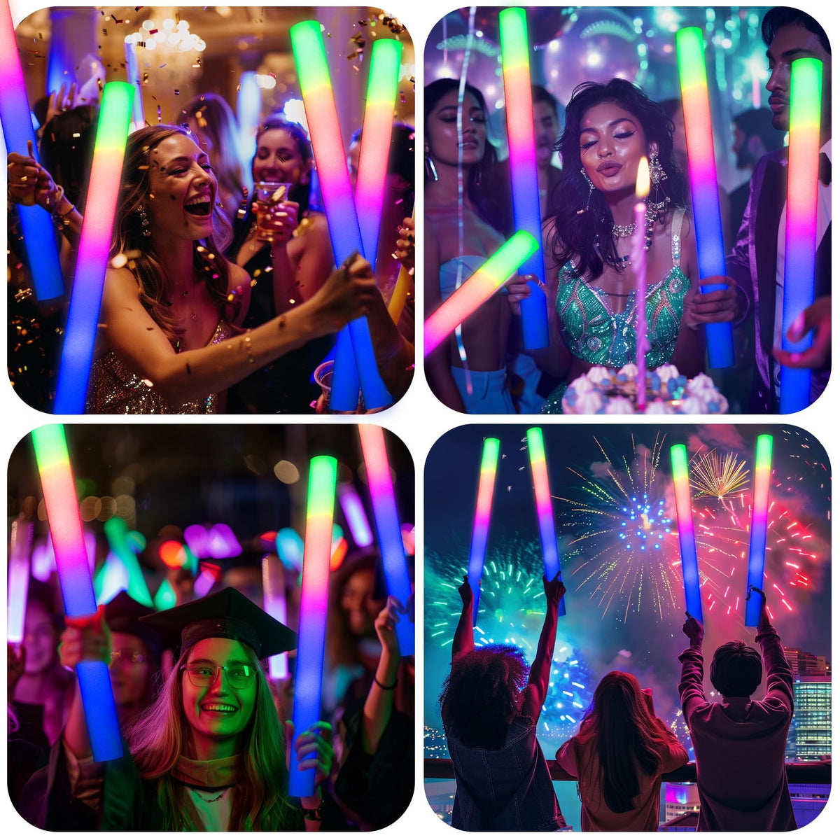 68 Pack Led Foam Sticks Bulk Wedding Glow Sticks for - JODOUEEIR Official Imagery - 8