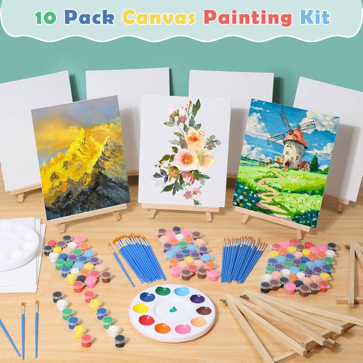 Evatage 10 Pack Sip and Paint Kit for Adults 8x10 Inch - Evatage Official Imagery - 3