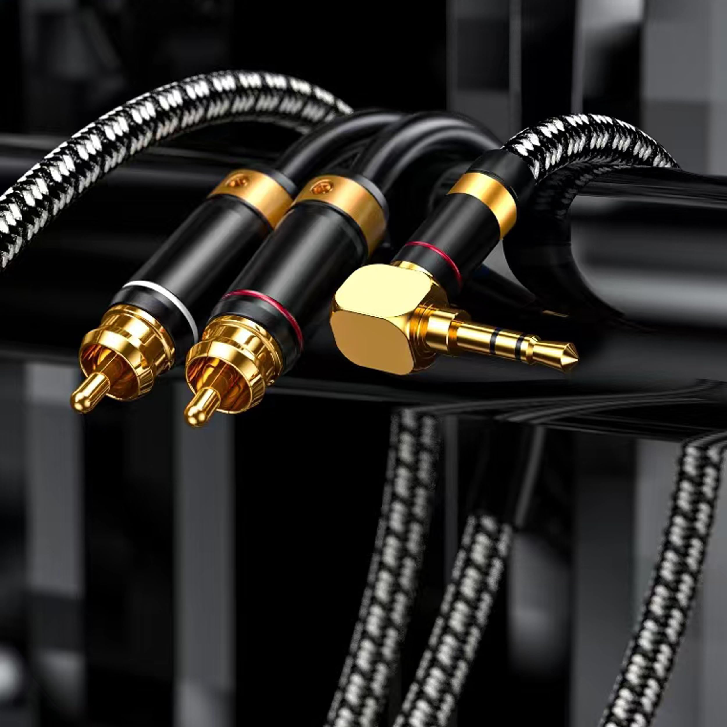 Wekuant Audiophile RCA Cable,   3.5mm Male to 2RCA Male Stereo Au by Wekuant - Angle View 4