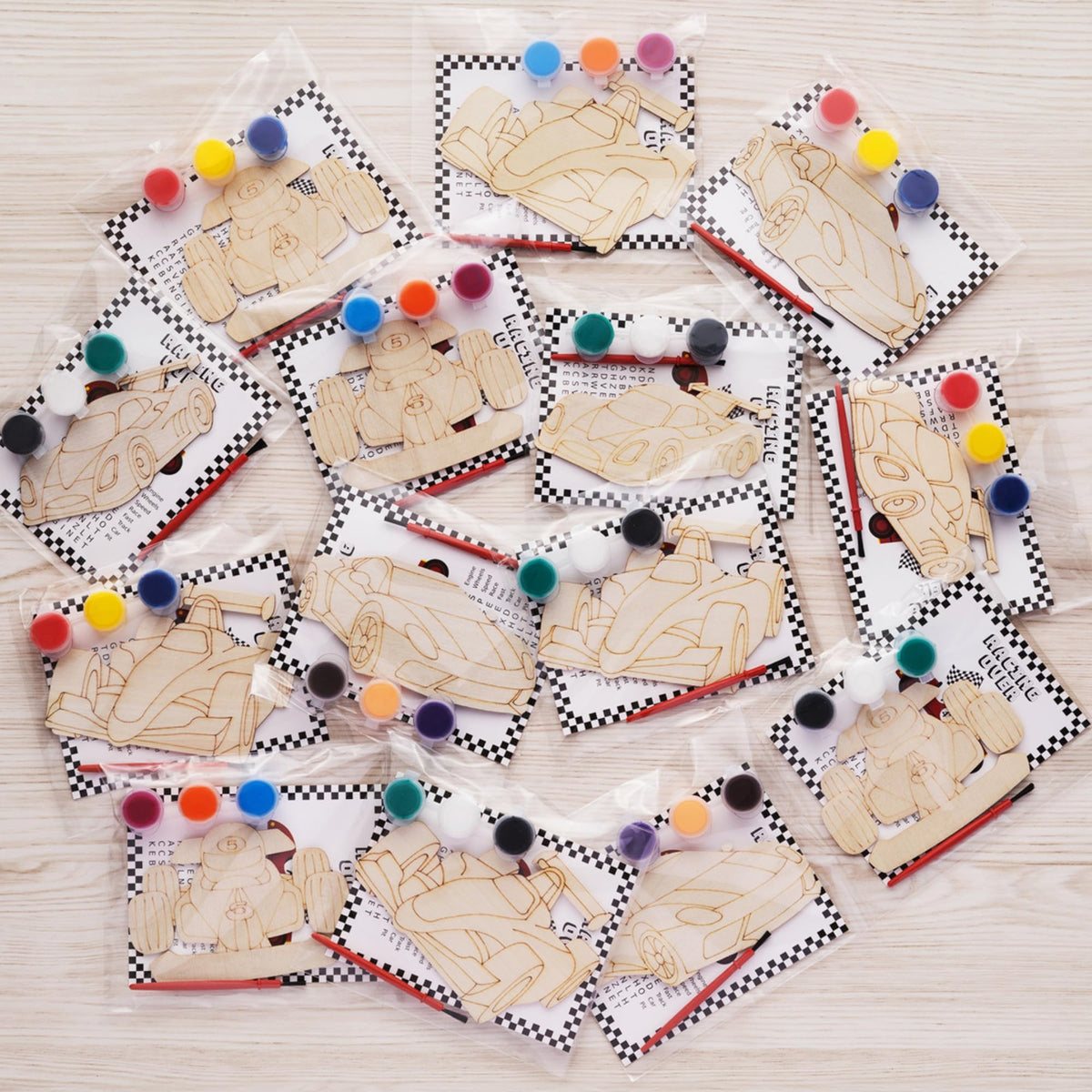 24 PCS Race Car Party Favors DIY Crafts Kit - GEECOZYLIFE Official Imagery - 1