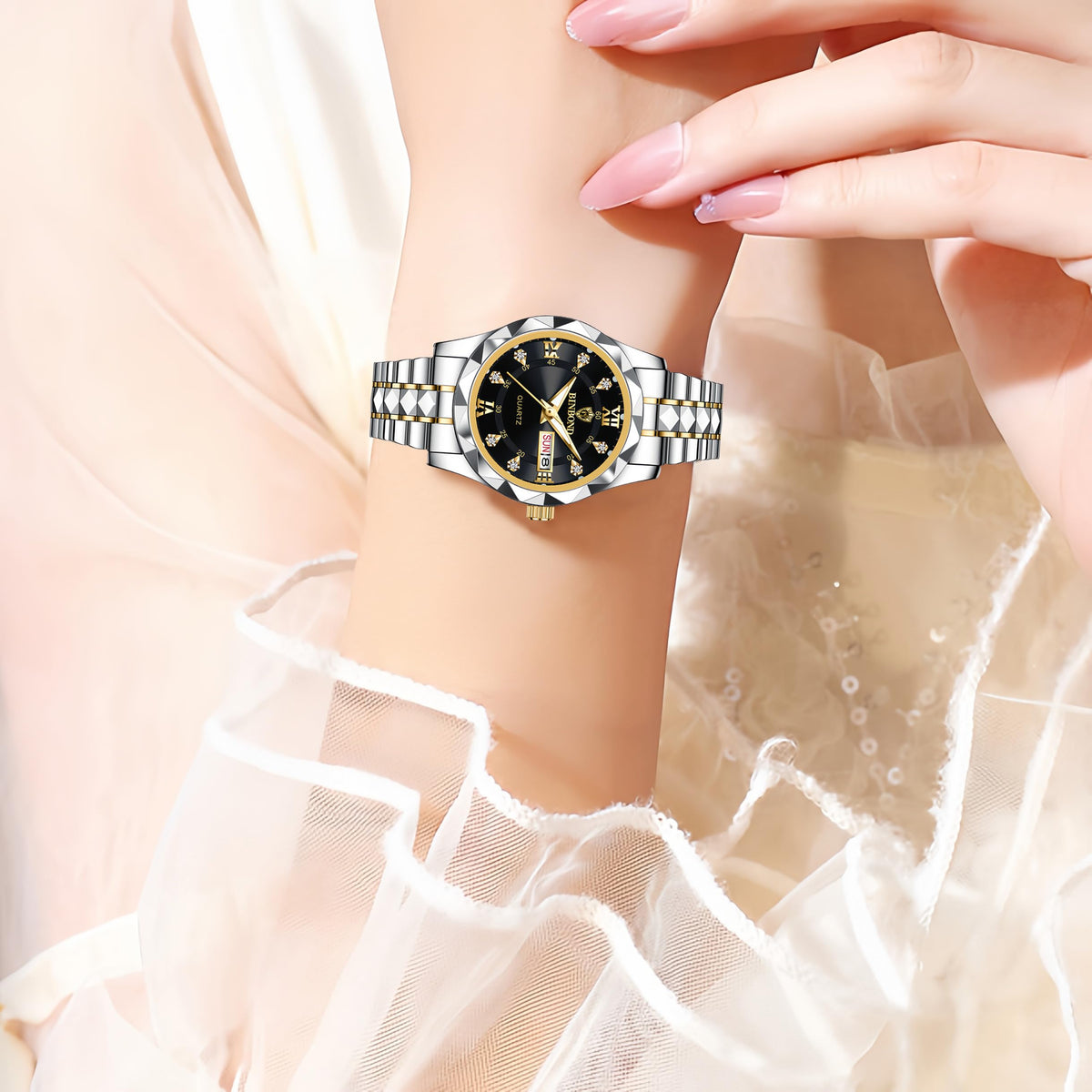 Gosasa Luxury Men s and Women s Business Diamond Stainless - Gosasa Official Imagery - 3