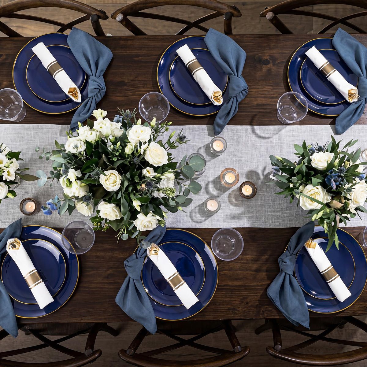 175Pcs Blue Plastic Plates - KIRE Official Imagery - 7