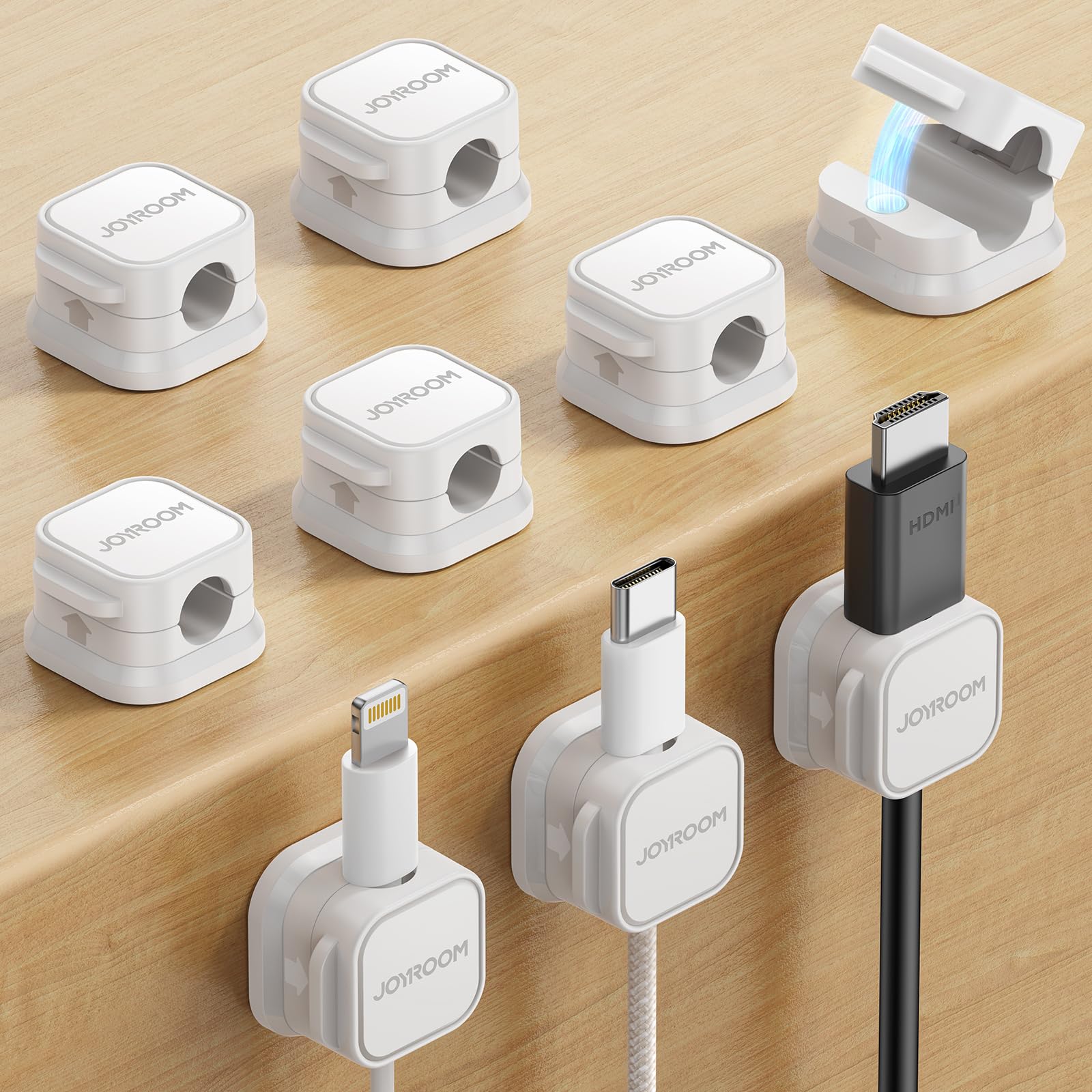 JOYROOM 9 Pack Magnetic Cable Clips, Cord Organizer Adhesive Wire by JOYROOM - Angle View 1
