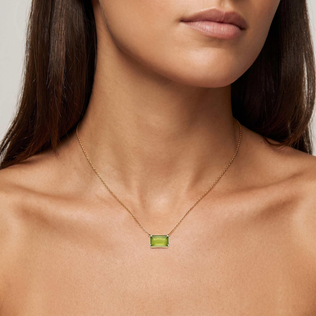 Dainty Gold Rectangle Cushion Pendant Necklaces for Women - mdaeio Official Imagery - 7