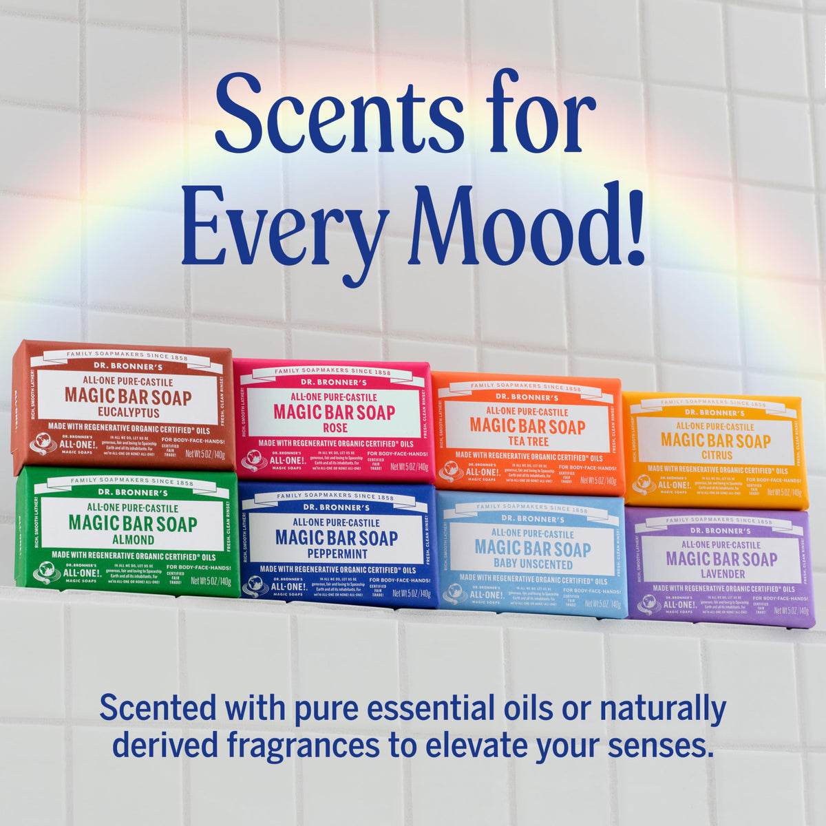 Dr Bronner s Pure Castile Bar Soap for Men Women 5 oz - Dr. Bronner's Official Imagery - 8