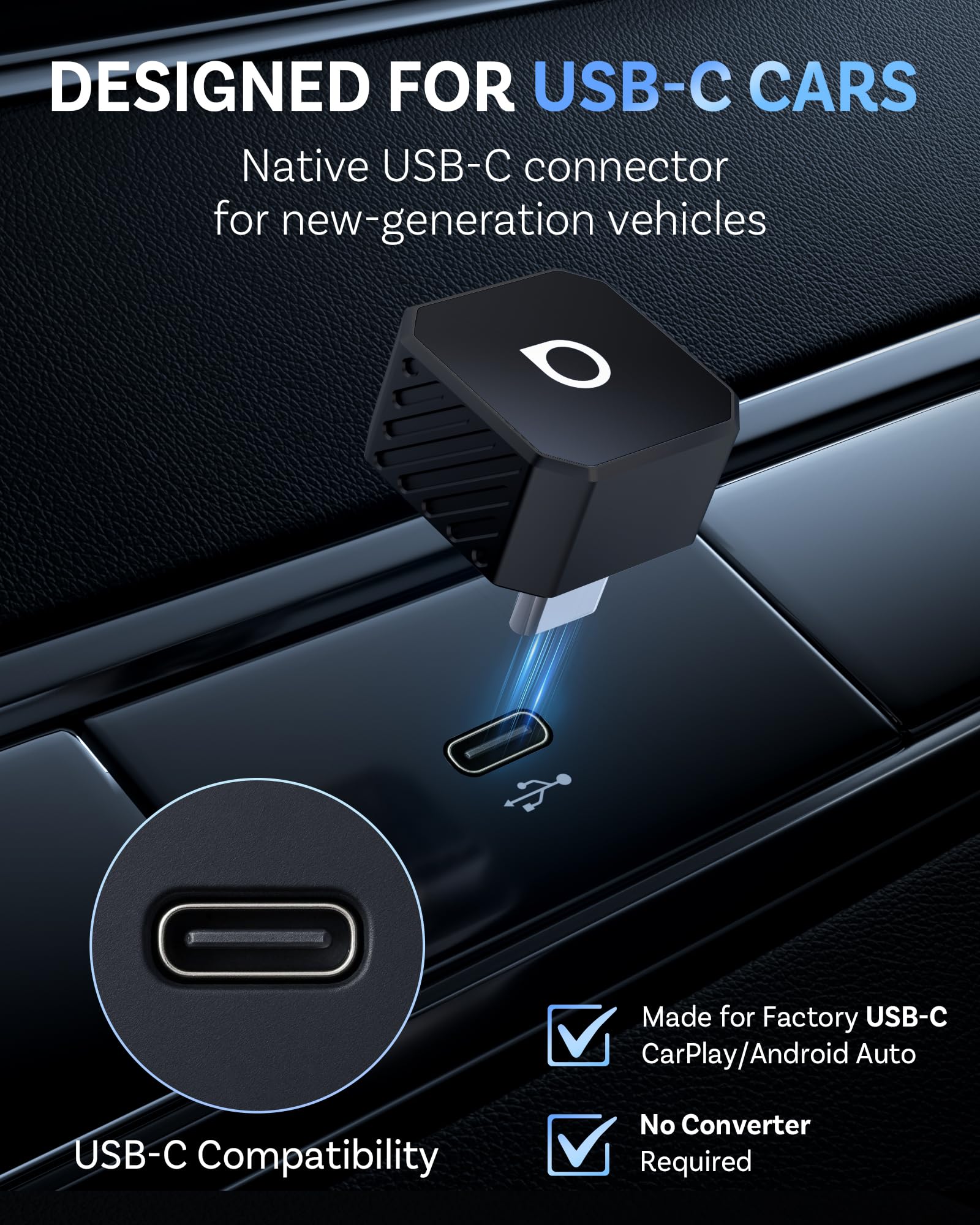 OTTOCAST Mini Pot 2-in-1 Wireless CarPlay/Android Auto Adapter 20 by OTTOCAST - Angle View 2