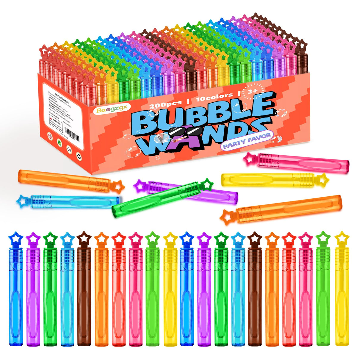 200 Pcs Mini Bubble Wands 10 Colors Circle Party Favors for - Baegzgx Official Imagery - 1