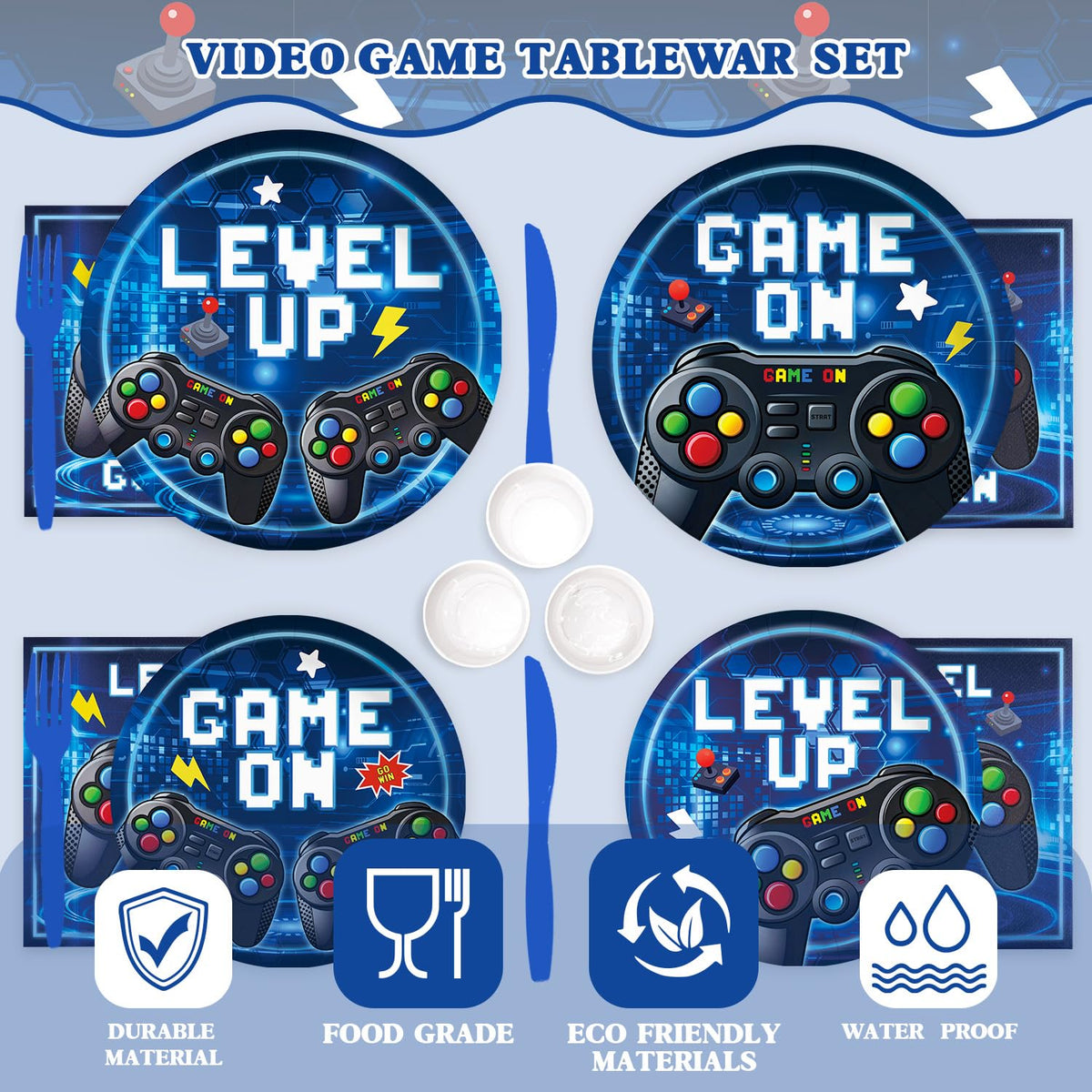 196 Pcs Video Game Birthday Party Decorations Game Party - Kinovo Official Imagery - 5