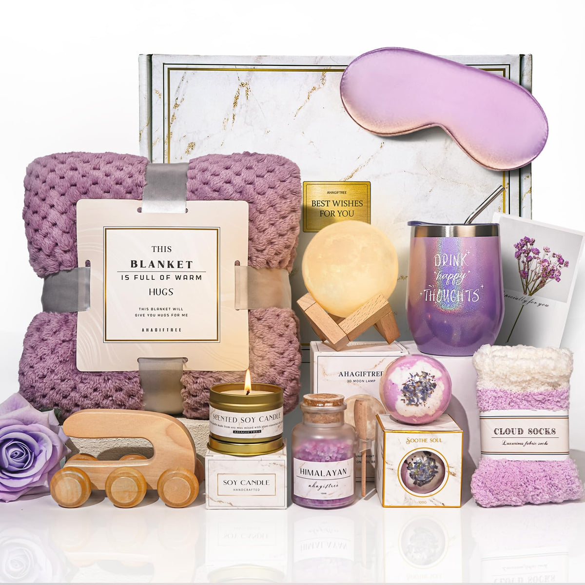 Gift Baskets for Women 11PC Birthday Gifts Think of You - AHAGIFTREE Official Imagery - 2