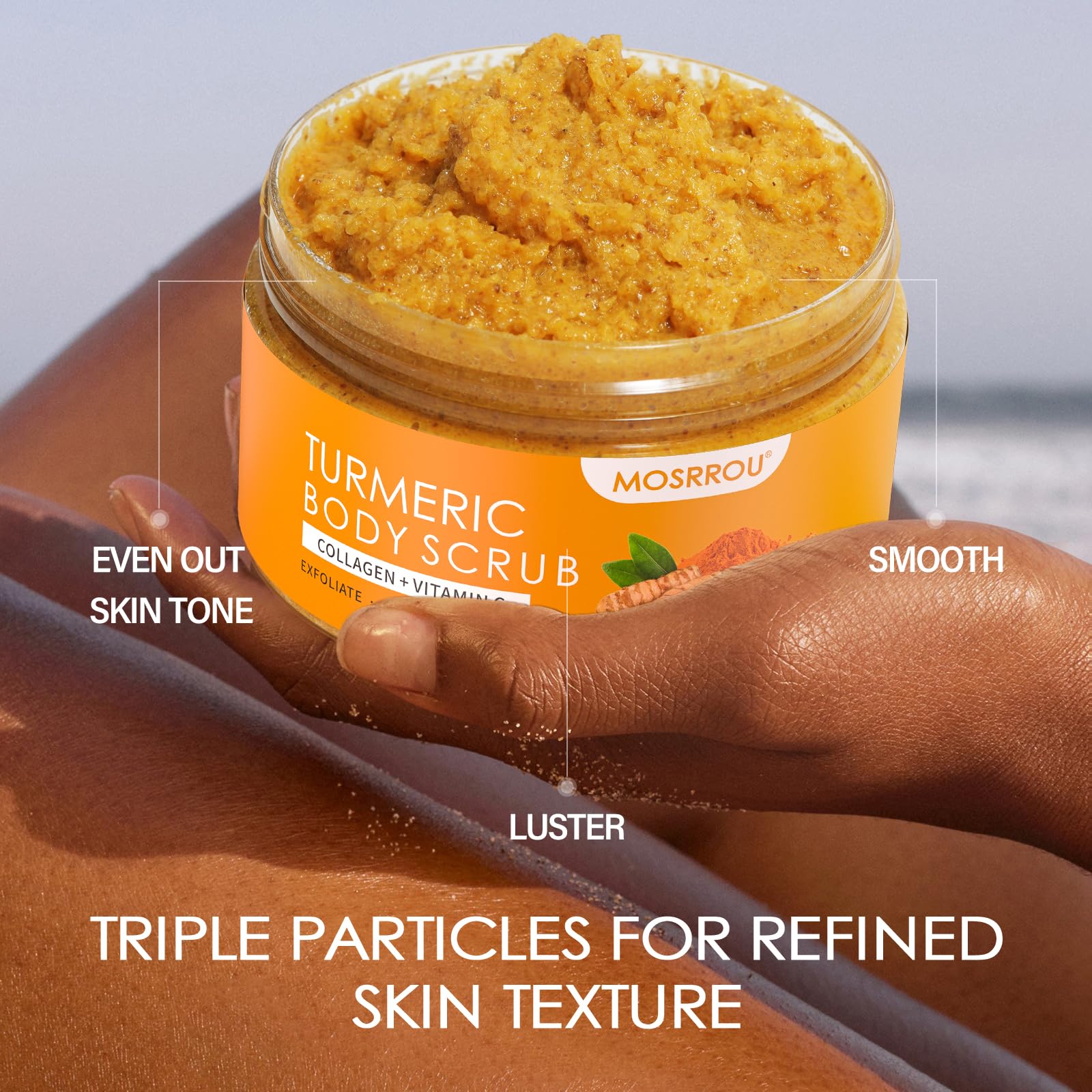 MOSRROU Turmeric Body Scrub Vitamin C Exfoliating Body Scrub With Collagen And - MOSRROU Official Product View 8