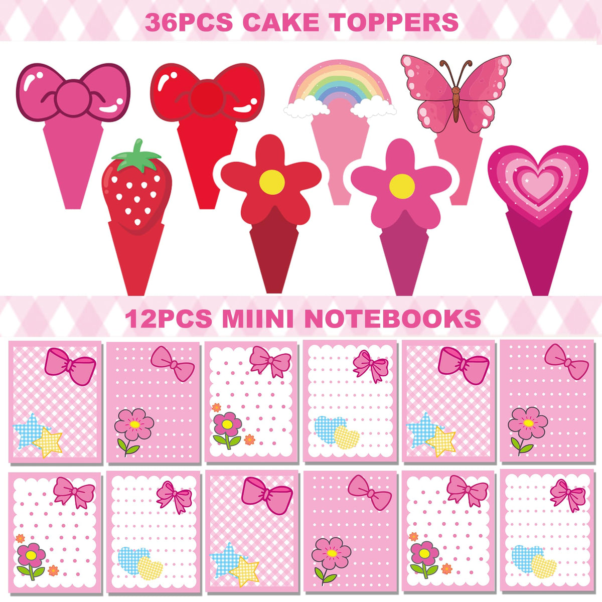 320PCS Pink Bow Party Favor Decorations Theme Party Supplies - DDHEALUCY Official Imagery - 7