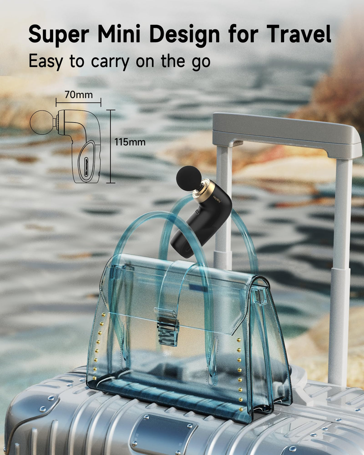 A1 Mini Massage Gun Portable Deep Tissue Massager Black - HEYCHY Official Imagery - 8