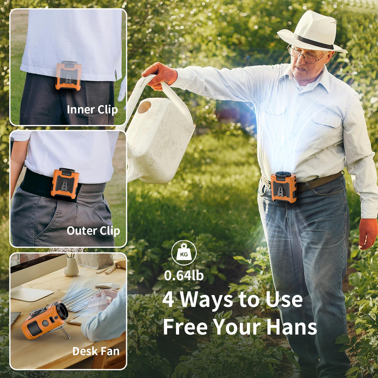 Socool fan Socool 10000mAh Portable Waist Fan Clip on Wearable Belt Personal Fan - Socool fan Official Product View 4