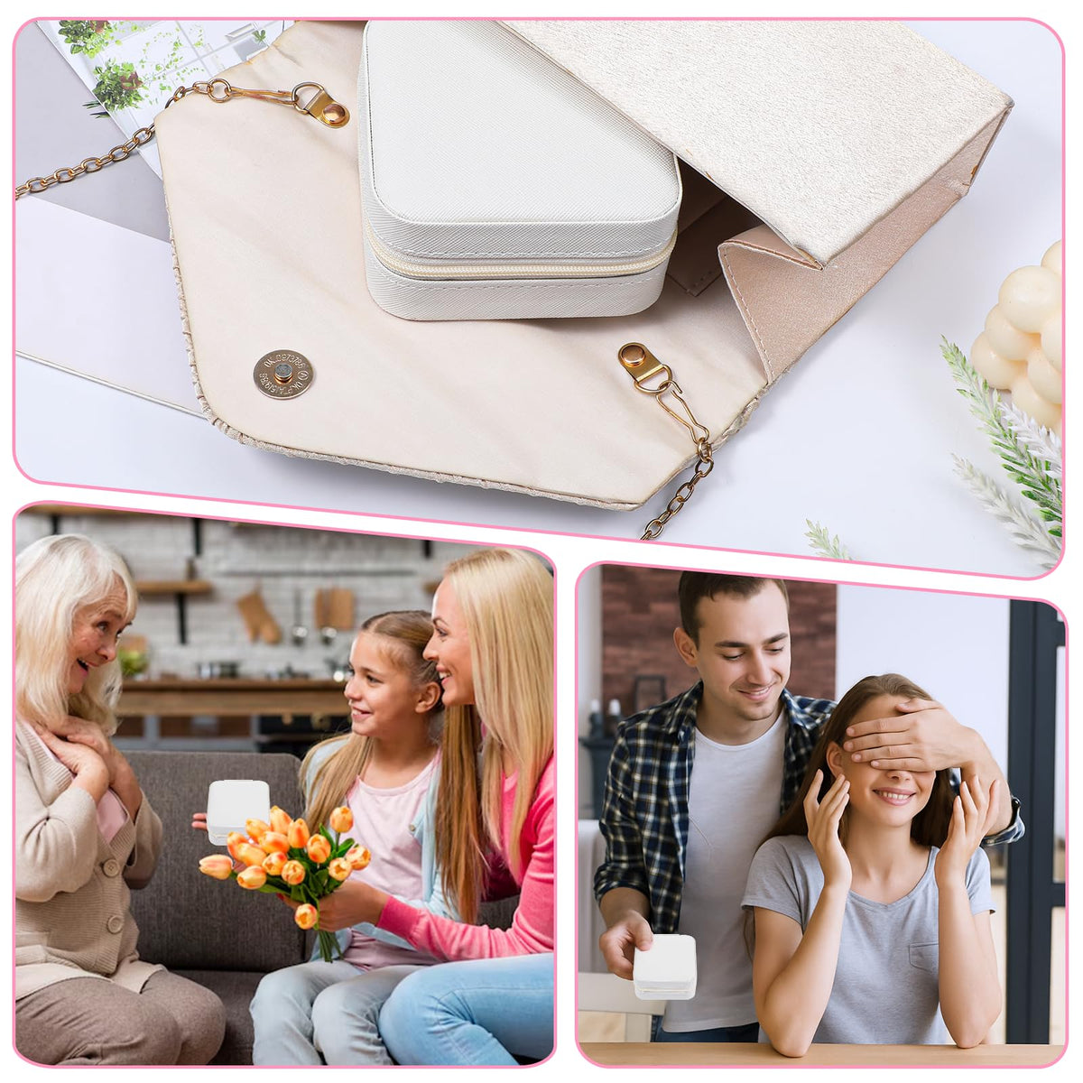 12pcs Mini Travel Jewelry Case White Bridesmaids Proposal - Meyeyaia Official Imagery - 6