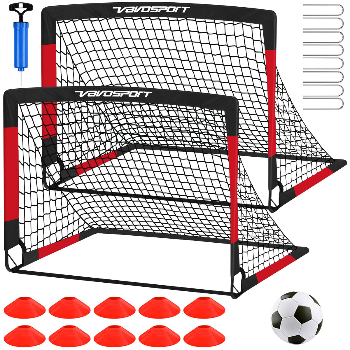 Kids Soccer Goals for Backyard 2 Pack 4x3ft Portable Soccer - VAVOSPORT Official Imagery - 2