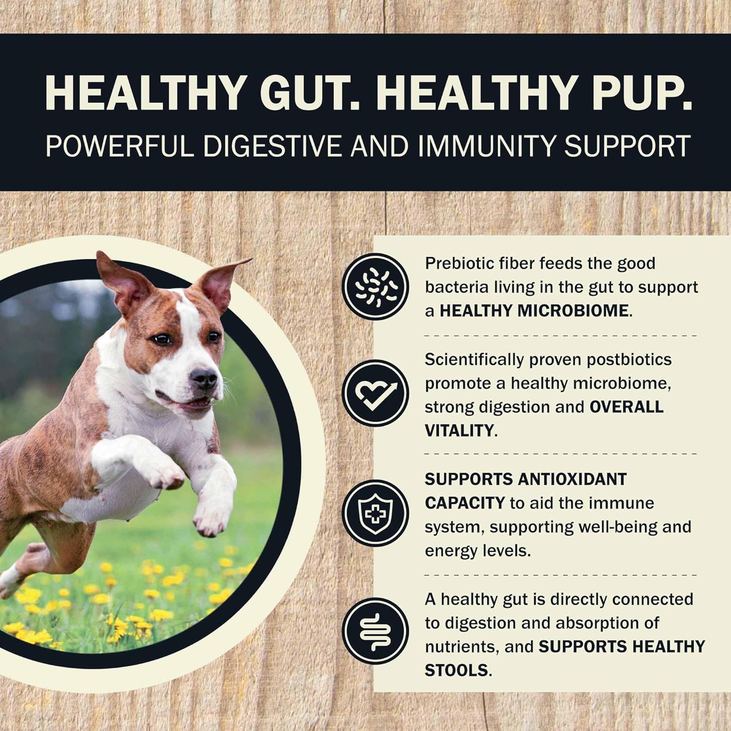 Redbarn Powerfood air-dried dog food with 93% beef, designed to support digestive gut health, featuring natural beef pieces.