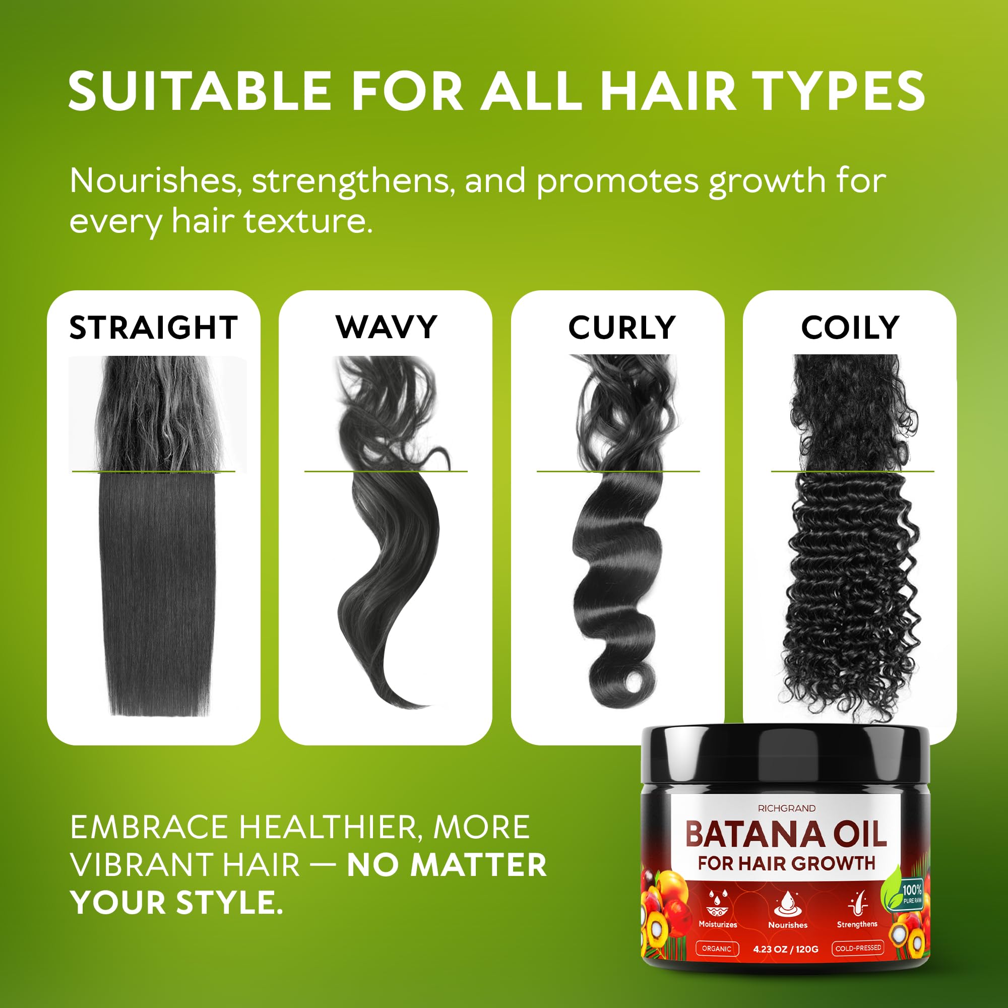 RICHGRAND Batana Oil for Hair Growth - 100% Raw & Organic Unrefined Batana Oi - RICHGRAND Official Product View 7