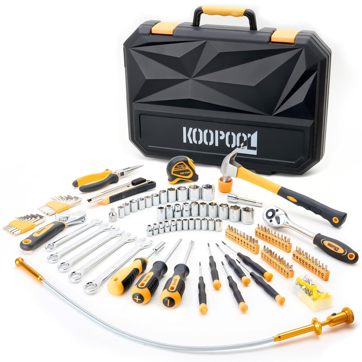 Tool Set Basic Tool Kit for Car Small Tool Box for Home with - KOOPOOL Official Imagery - 3