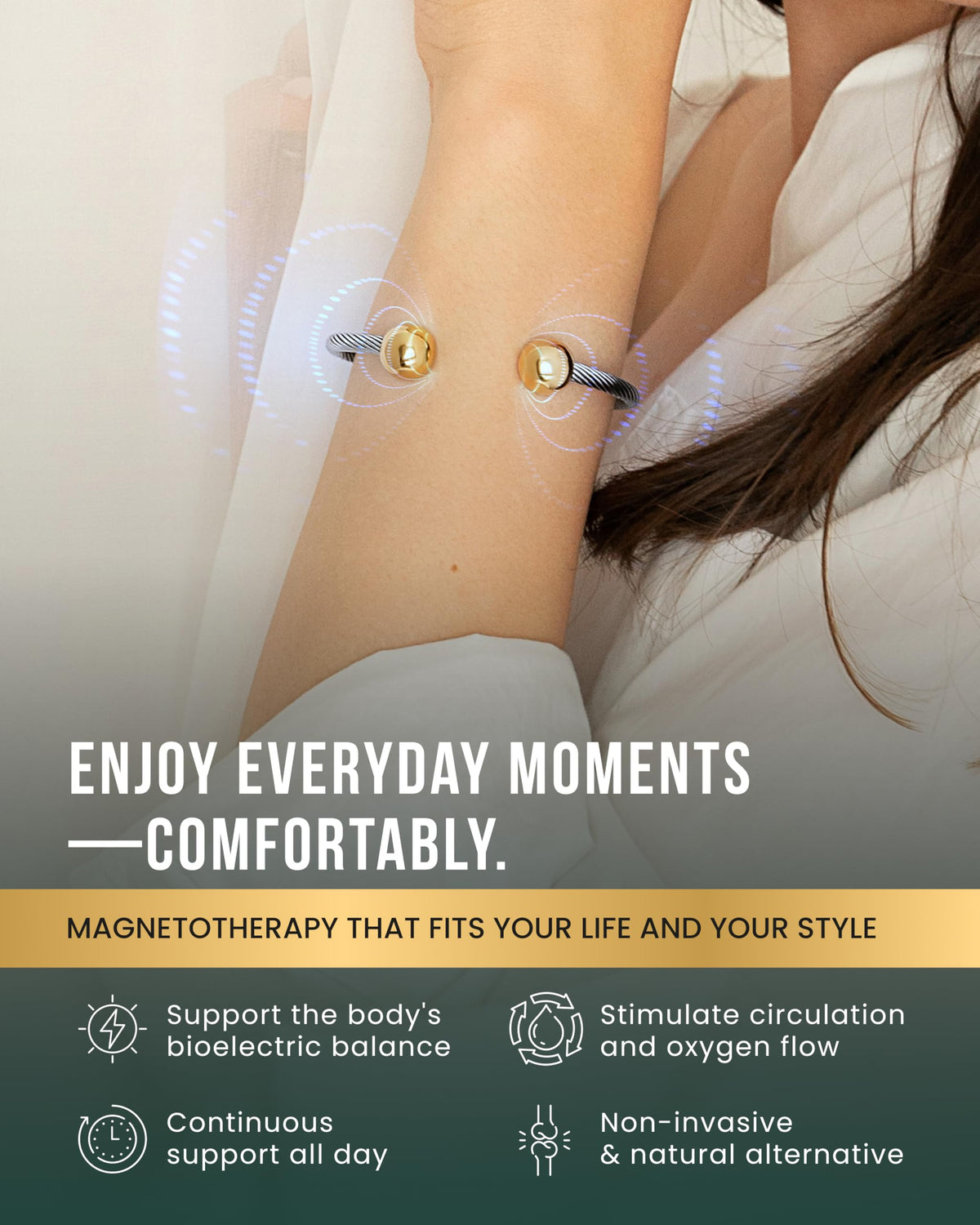 MagnetRX Twisted Cable Magnetic Bracelet Cuff - MagnetRX Official Imagery - 4