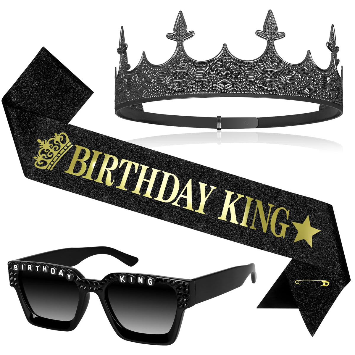 3 pcs Goth Birthday Decorations for Men Set Black Happy - Bravo West Official Imagery - 1