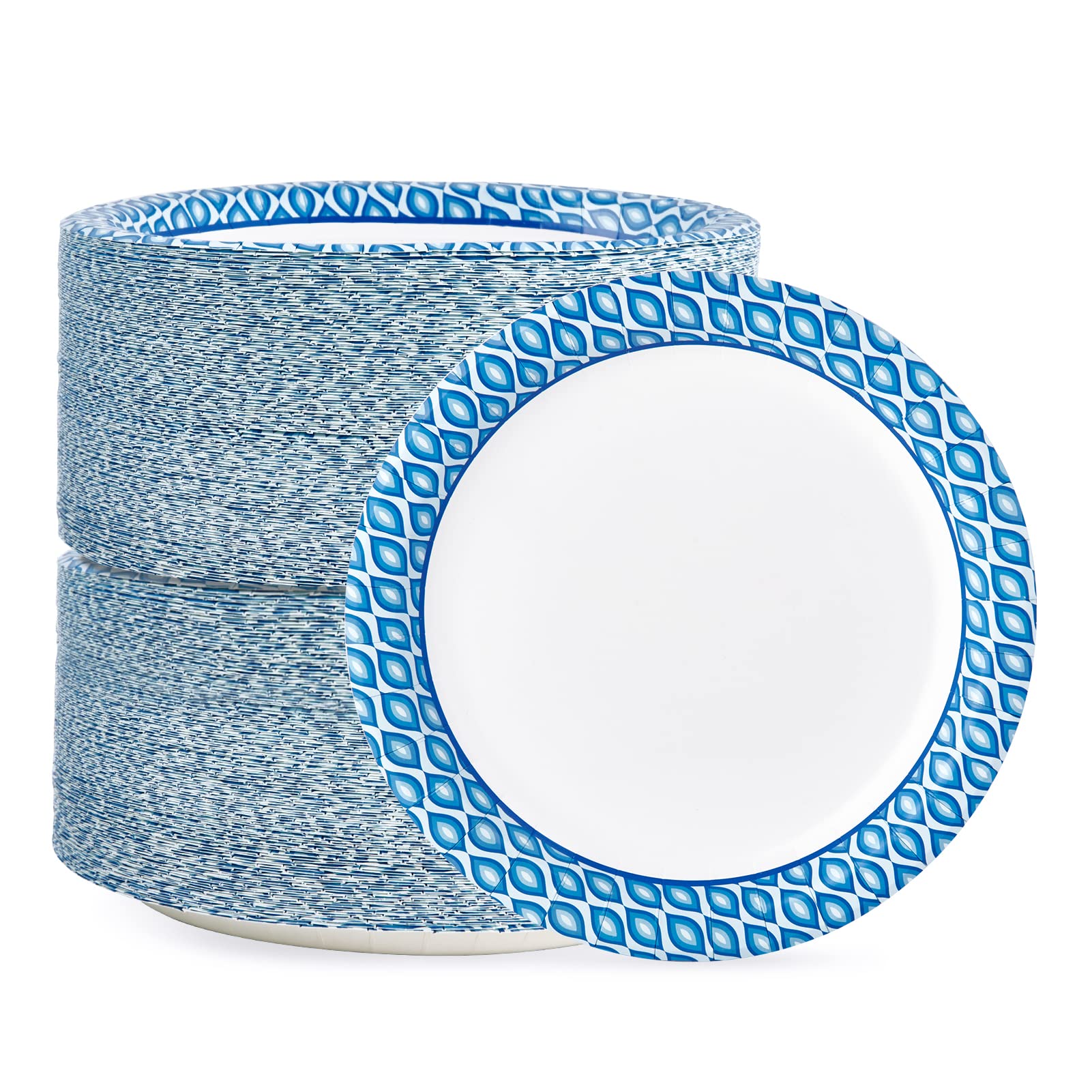 8.375 Inch Disposable Paper Plates, 300 Count Soak and Cut Proof - Product Imagery