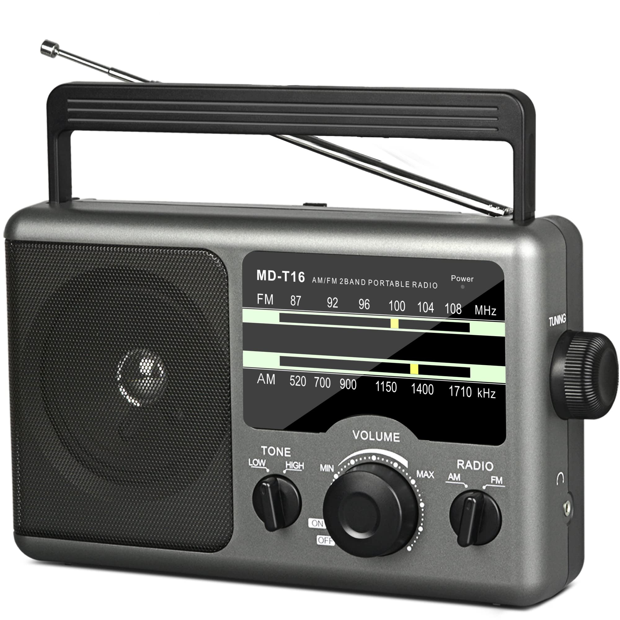 Jazmm AM FM Portable Radio Battery or AC Powered