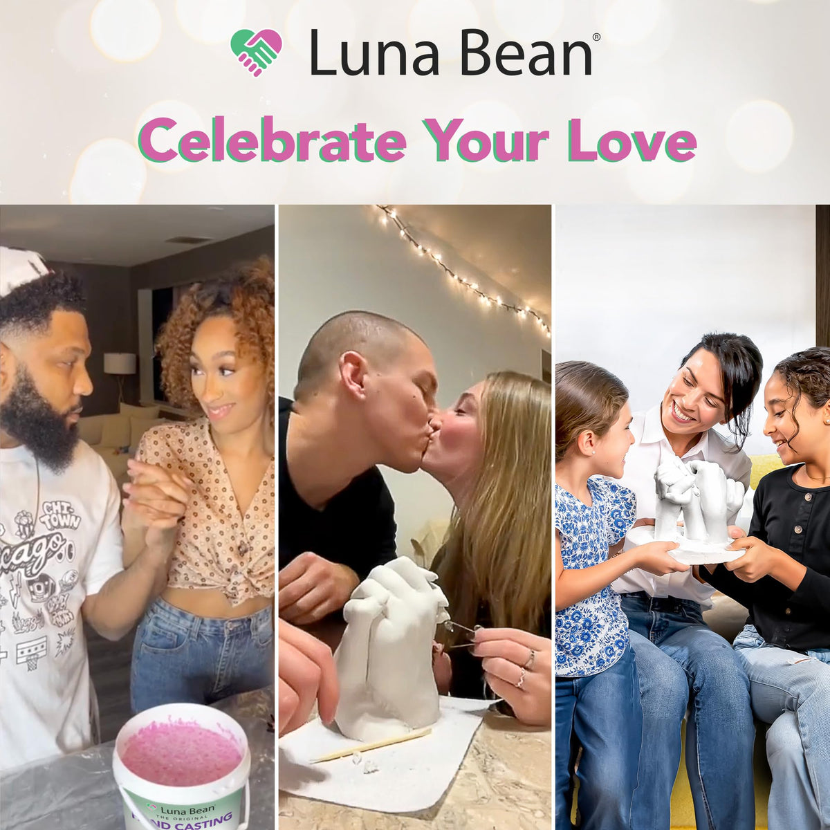 Luna Bean Hand Casting Kit Couples Anniversary Wedding Hand - Luna Bean Official Imagery - 4