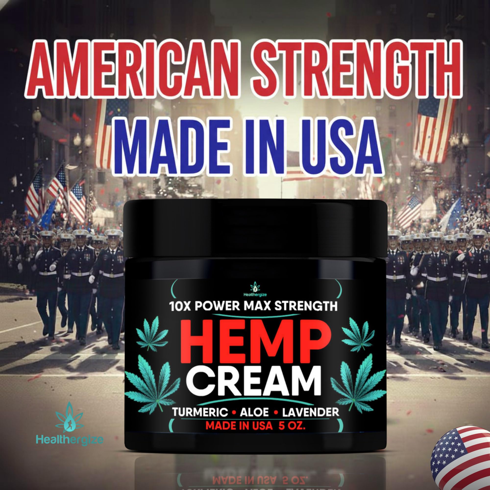 Healthergize Maximum Strength Hemp Cream with Turmeric & Aloe