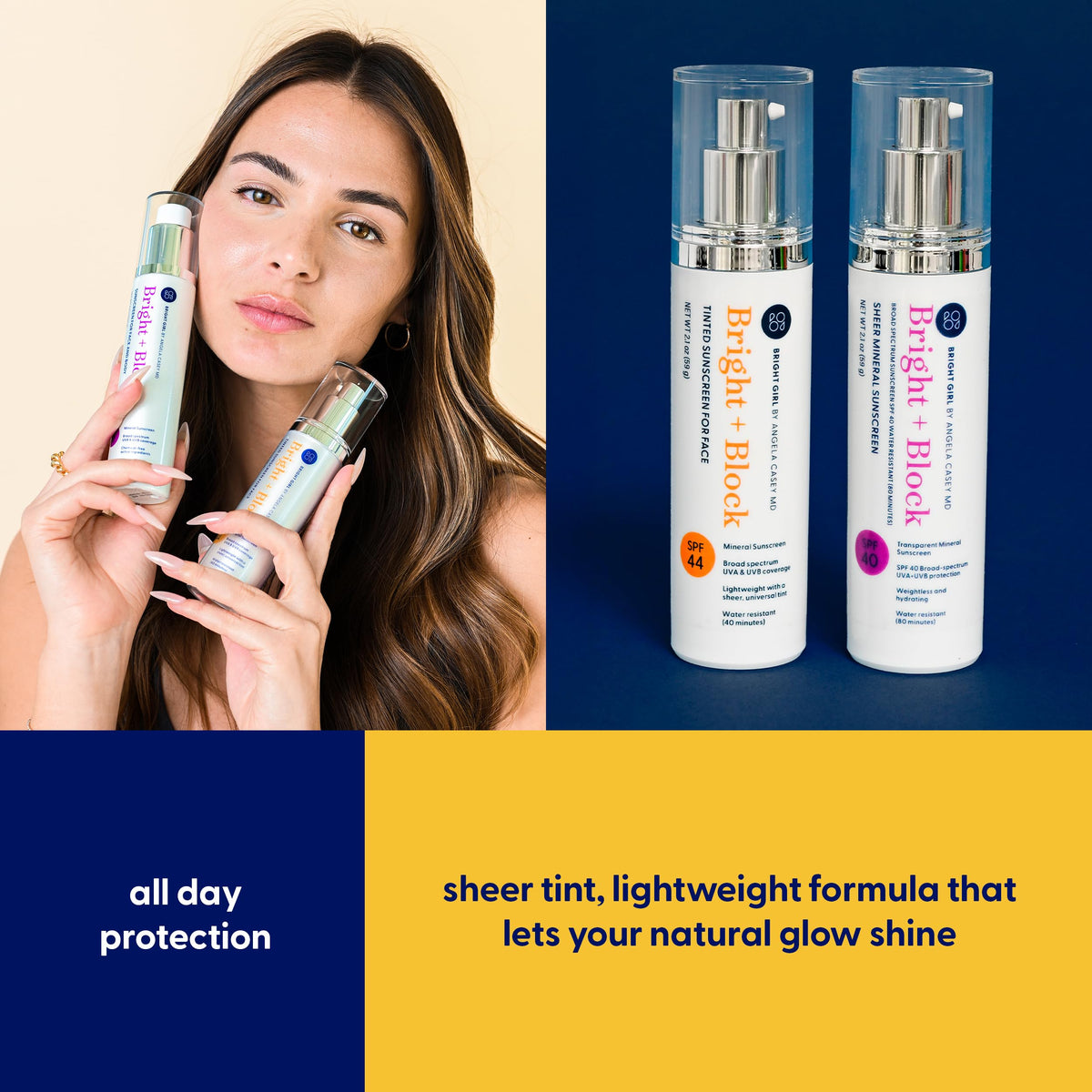 SPF 44 Tinted Mineral Face Sunscreen UVA UVB Protection 2 - Bright Girl Official Imagery - 6